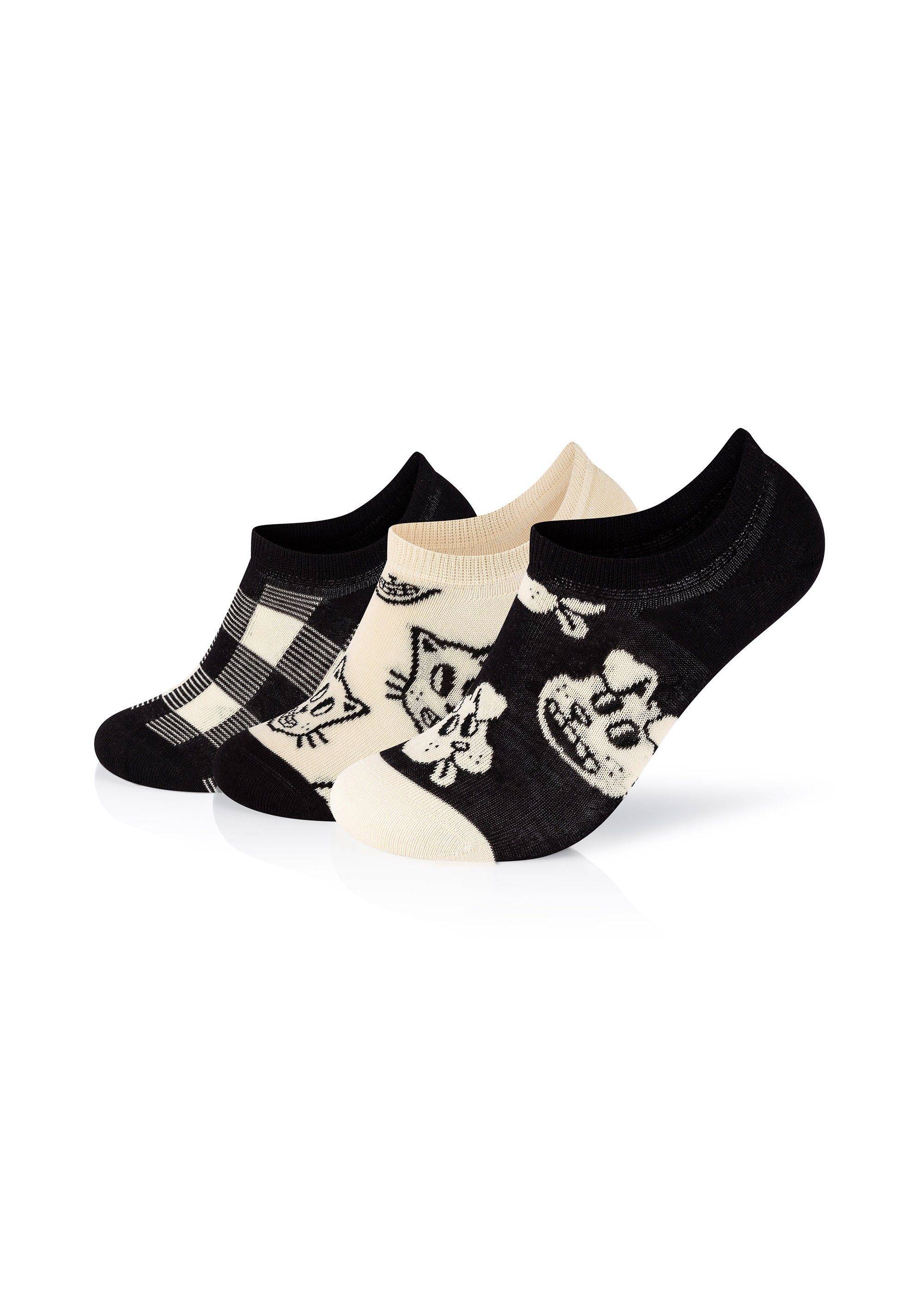 Happy Socks Sneakersocken 3-Pack Pets No Show Sock gekämmte Baumwolle