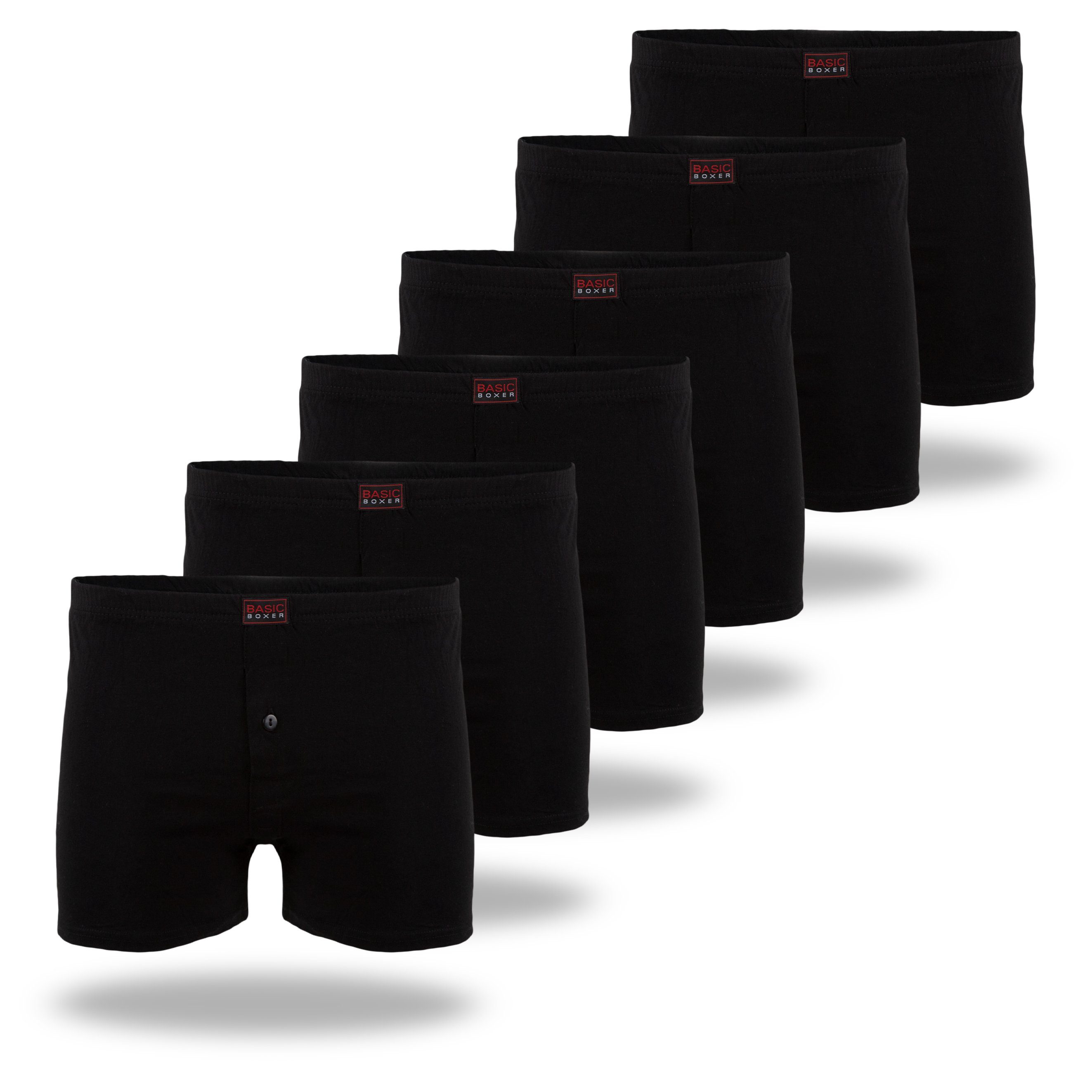 Boxershorts 6er Pack Herren Boxershorts Unterwäsche Baumwolle Unterhose Schwarz