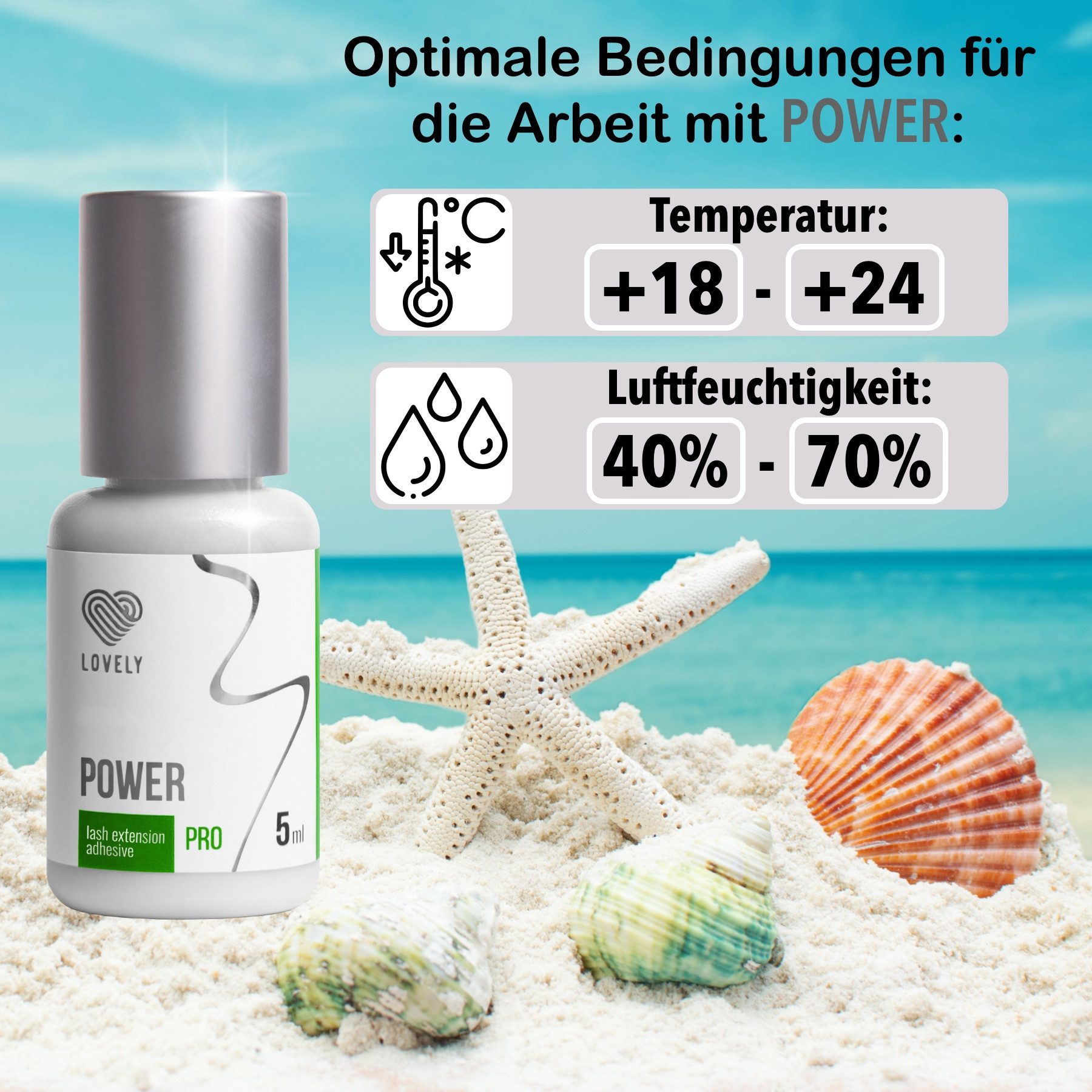 Lovely Wimpernkleber Power 5ml für professionelle Wimpernverlängerung, Für professionelle WImpernverlängerung, Schnelle Trocknungszeit