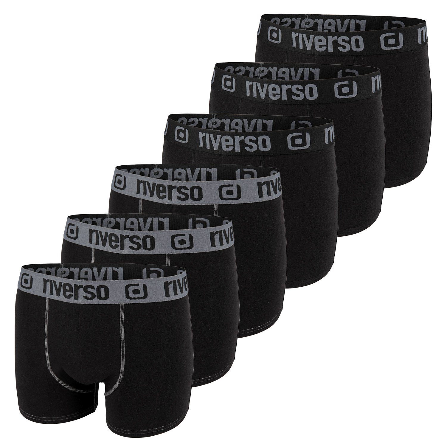 riverso Boxershorts Herren Retroshorts RIVJONNY Unterhosen (Vorteilspack, 6-St) Basic Boxer mit Stretch