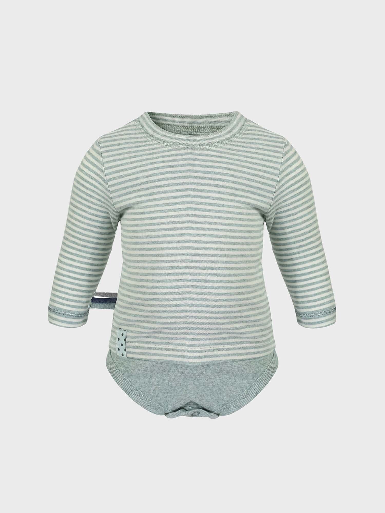 Shirtbody Langarm-Bodyshirt aus Bio-Baumwolle, gestreift