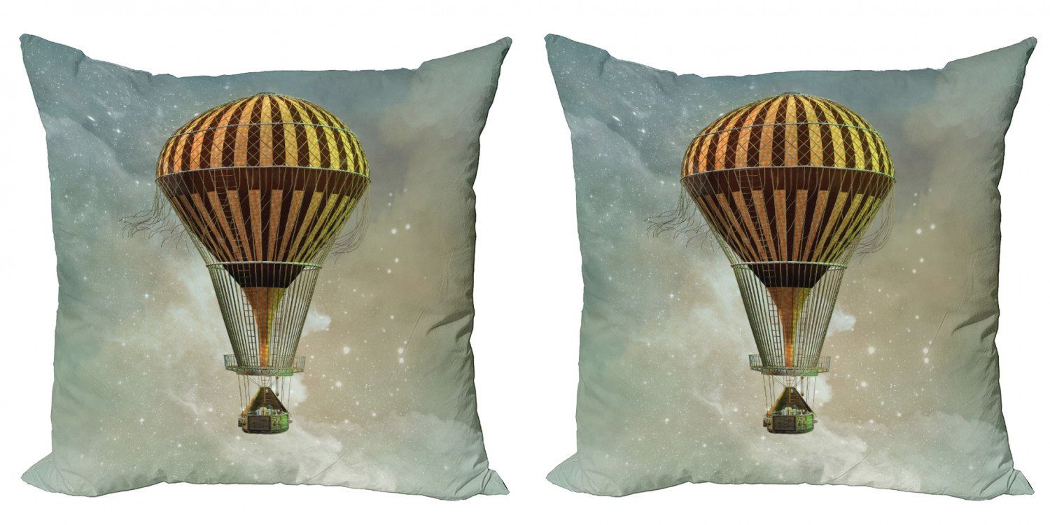 und Modern Stück), (2 Kissenbezüge Doppelseitiger Sterne Abakuhaus Accent Luftballon Digitaldruck, Steampunk