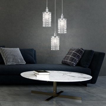 etc-shop LED Pendelleuchte, Leuchtmittel inklusive, Warmweiß, Farbwechsel, Hänge Leuchte dimmbar Kristall Pendel Glas Decken Lampe