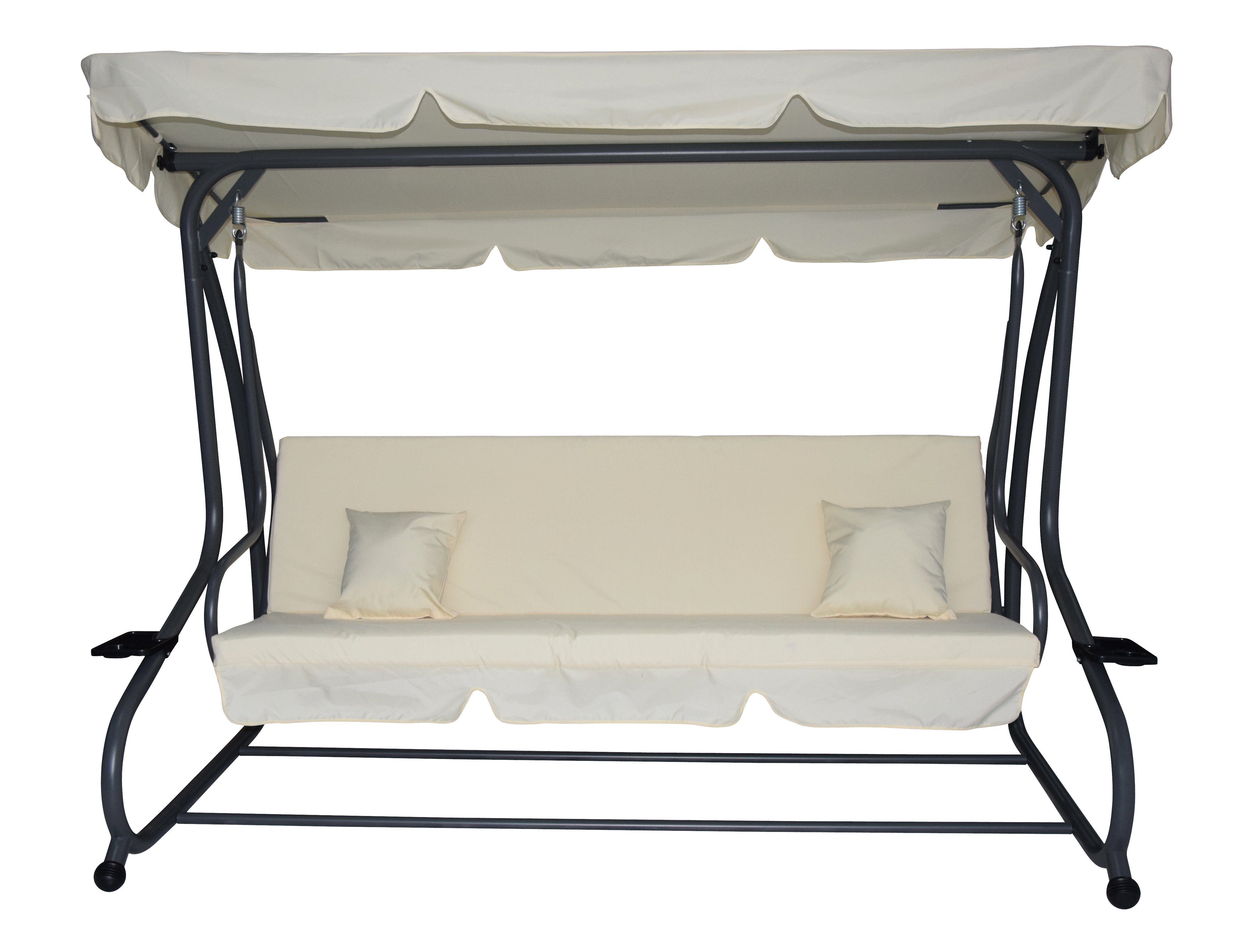 Hollywoodschaukel XL Hollywoodschaukel mit Liegefunktion Askim natur 4 Sitzer