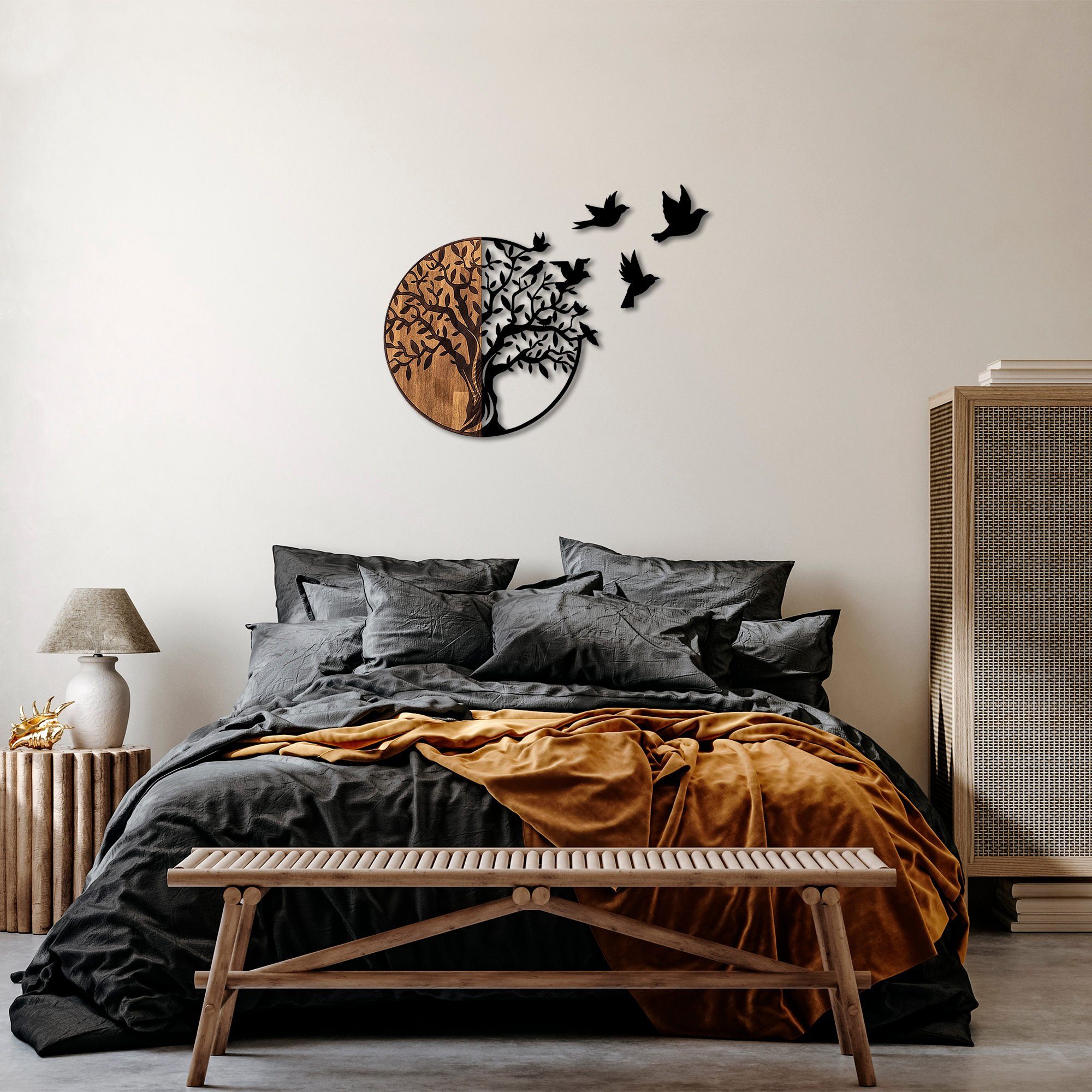Wallity Wanddekoobjekt 50% WOODEN (Thickness: 3 cm) / 50% METAL (Thickness: 1,5 mm), 92 x 3