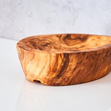 Levandeo® Dekoschale, Olivenholz-Seifenschale ca.12x7cm oval Seifenhalter Badzubehör Holz