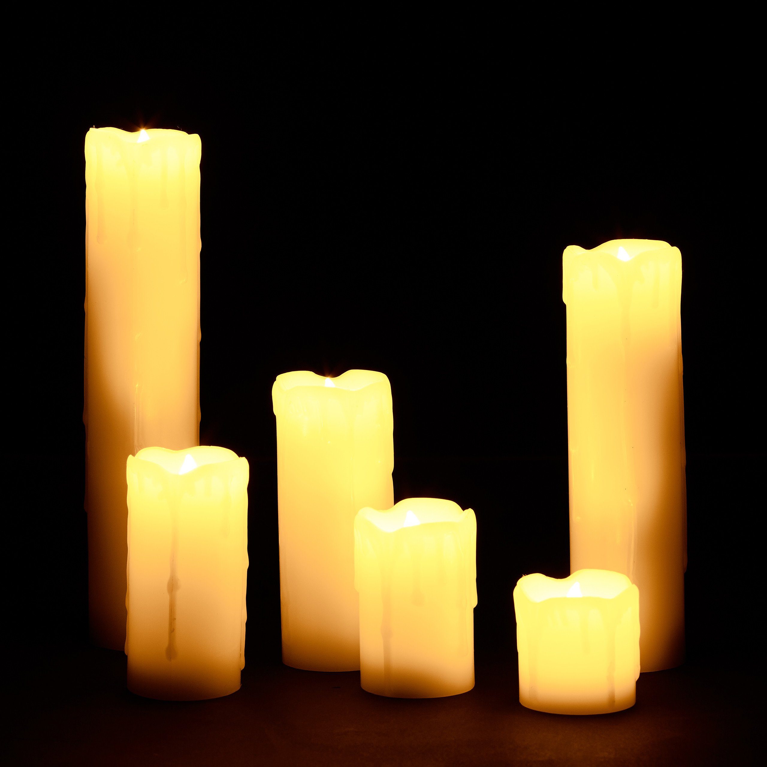 relaxdays LED-Kerze LED Kerzen aus Set 6er Echtwachs
