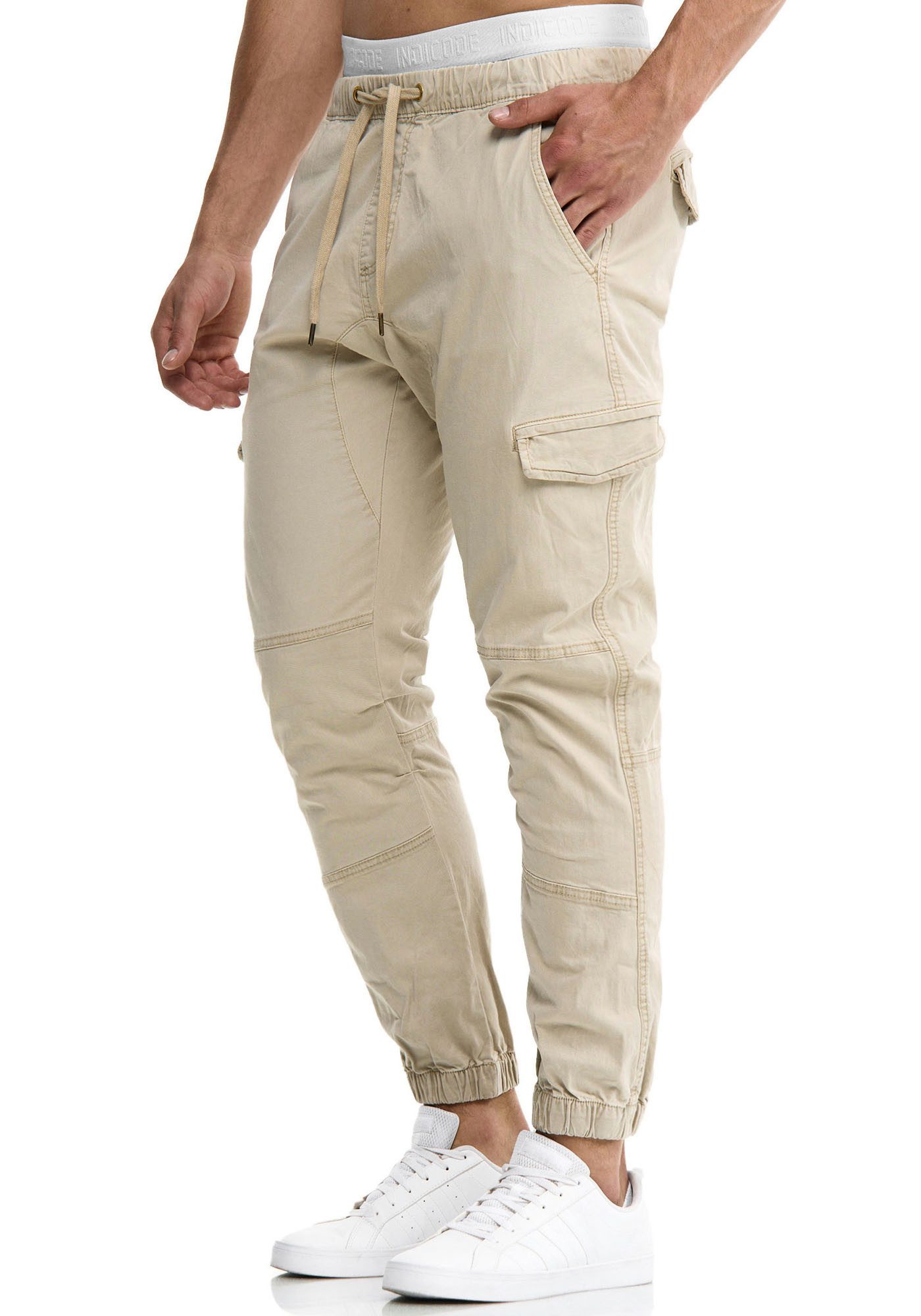 Indicode Cargohose INLevi mit seitlichen Cargotaschen und elastischen Bündchen