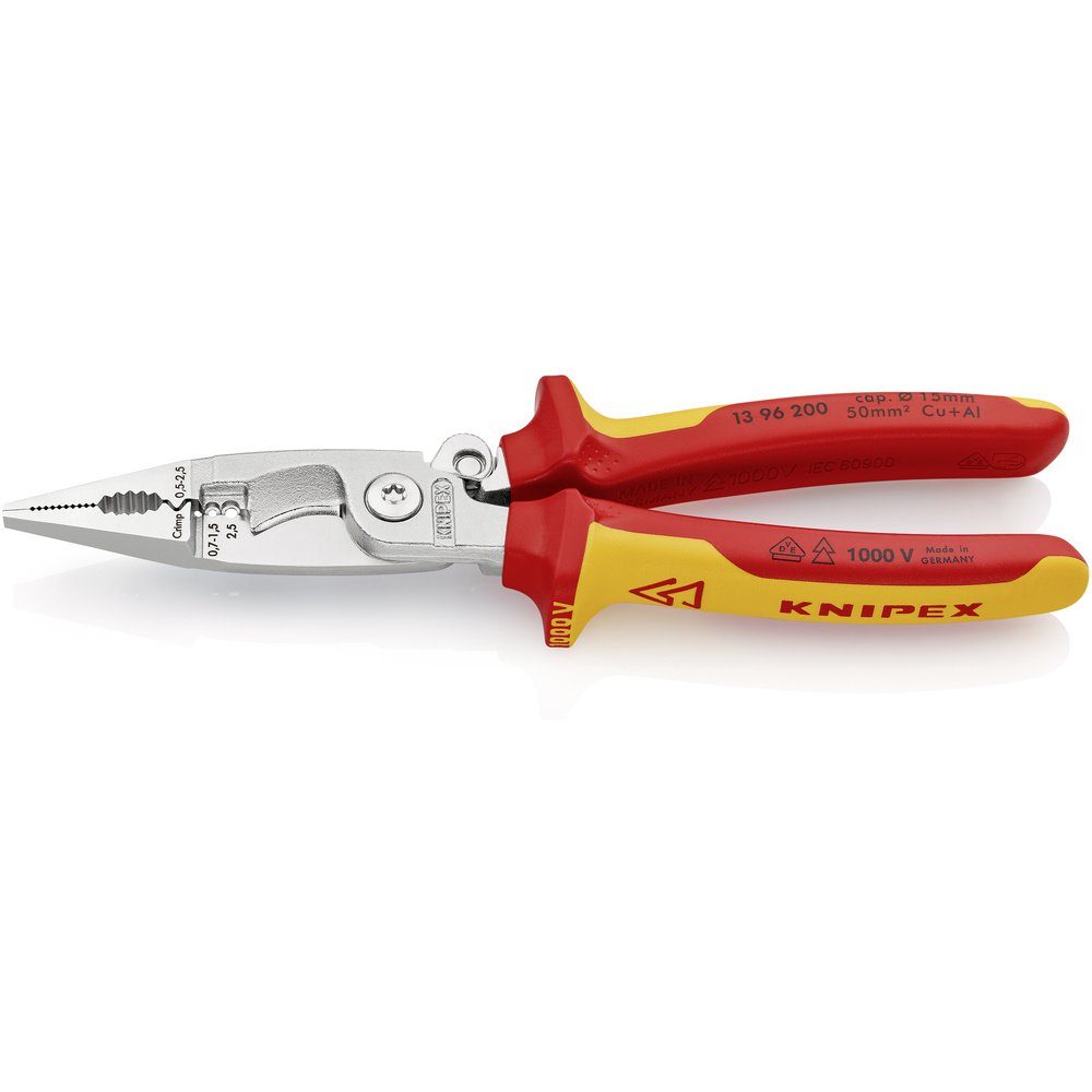 Knipex Abisolierzange Elektro-Installationszange 13 96 200 – Bild 3 von 5
