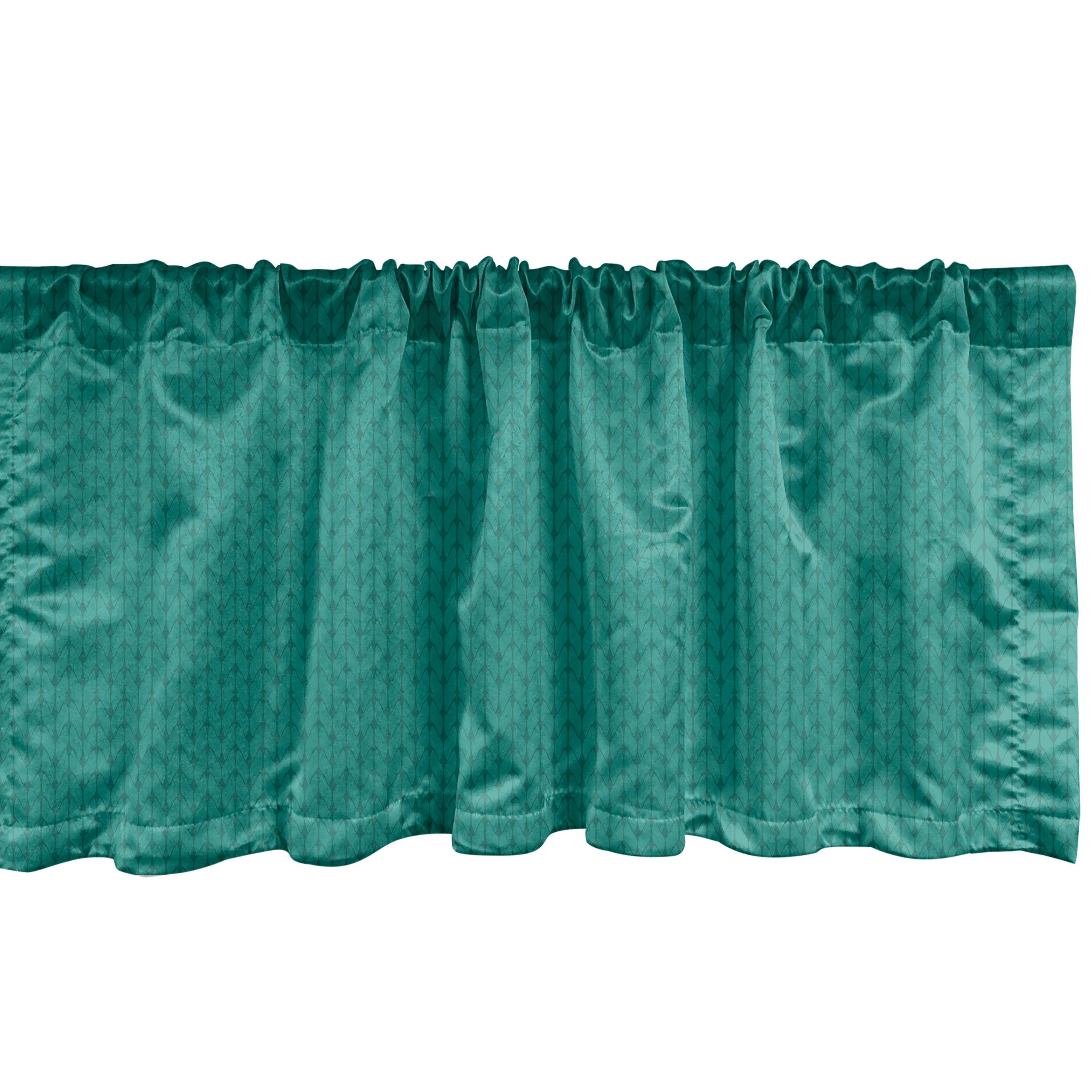 Scheibengardine Vorhang Volant für Küche Schlafzimmer Dekor mit Stangentasche, Abakuhaus, Microfaser, Teal Stricken Nähen Hobby