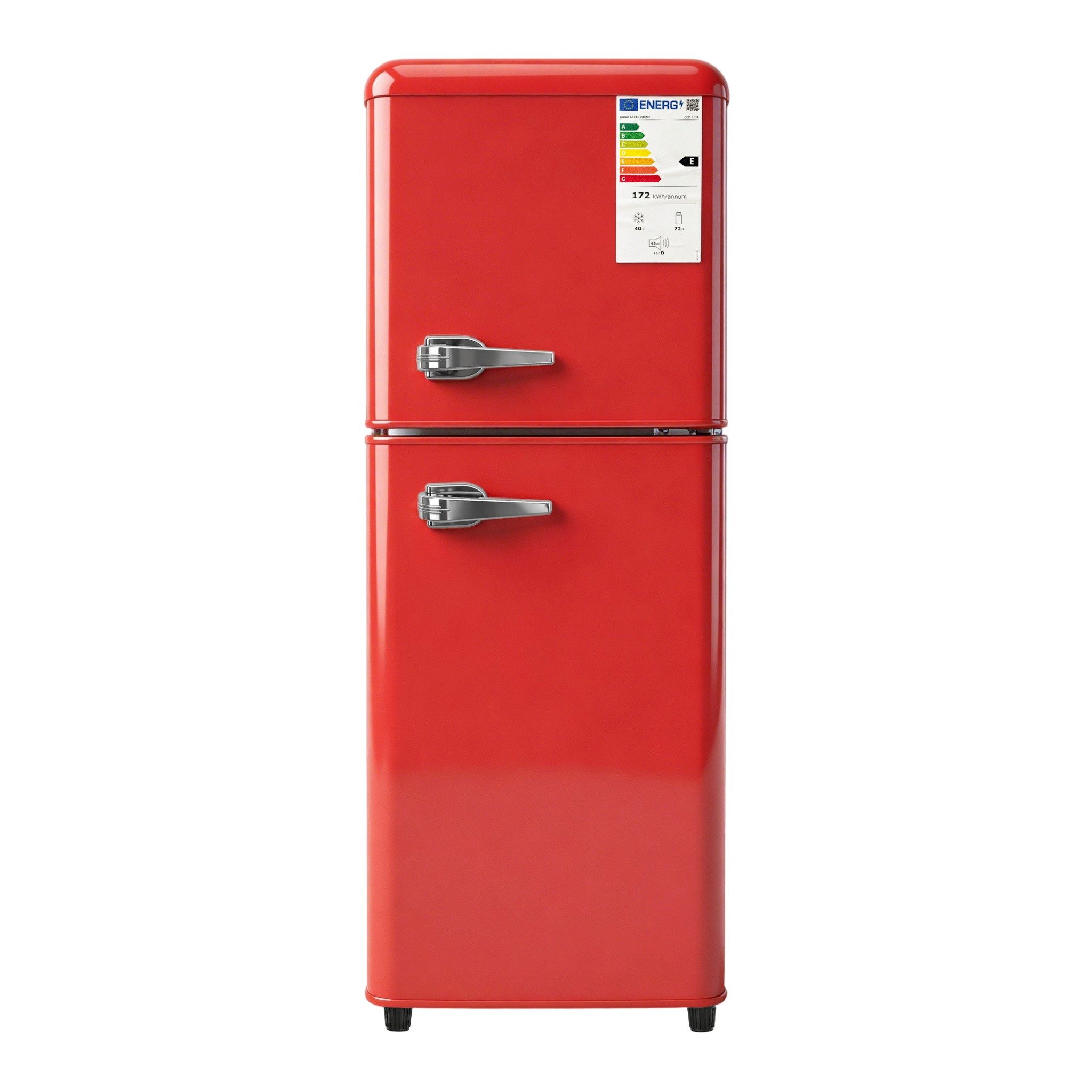 Blossom Kühlschrank 112L BCD-112R, 114.5 cm hoch, 41 cm breit, 7 Temperaturstufen LED für Küche Büro Wohnzimmer