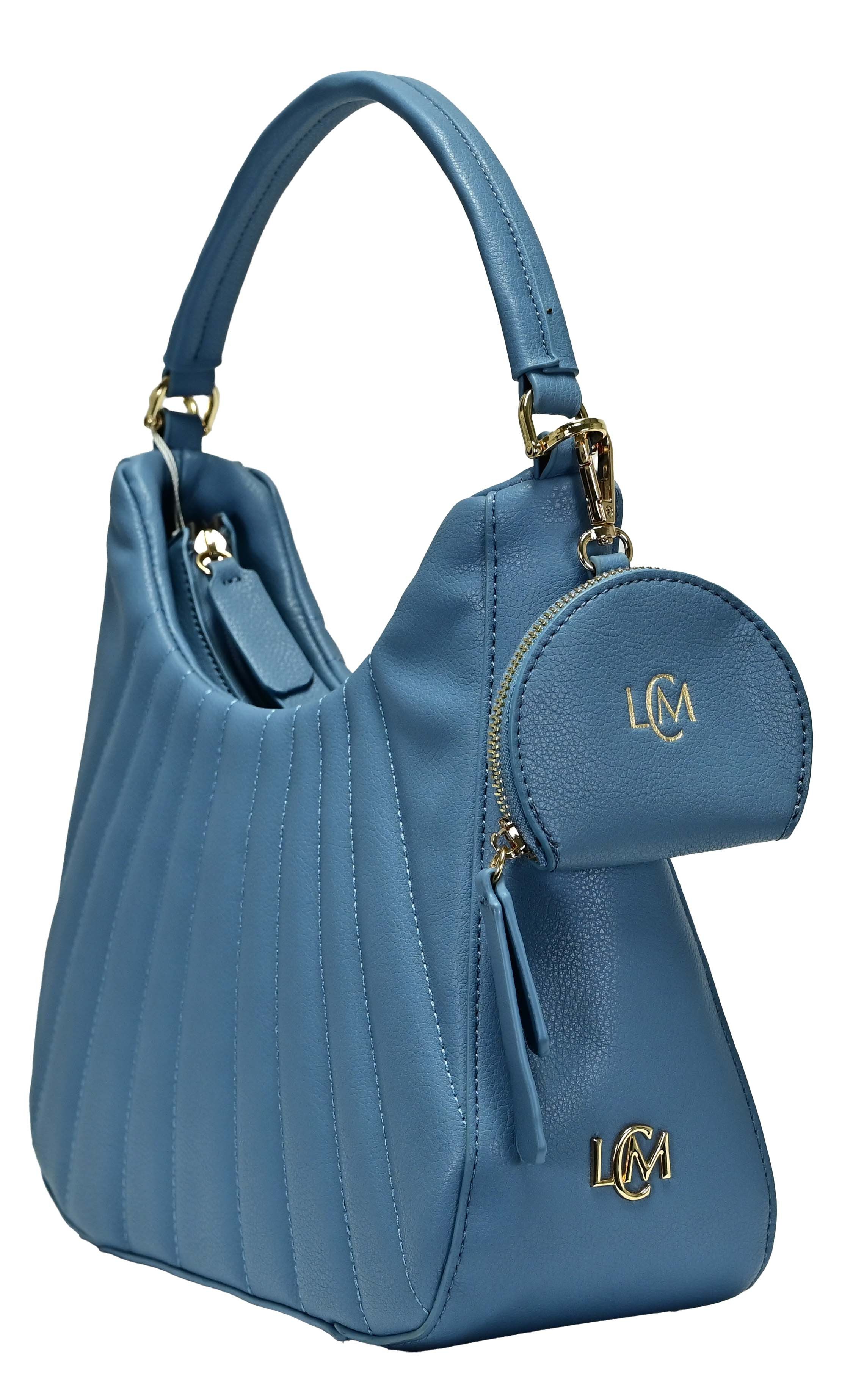 L. CREDI Schultertasche L.CREDI Hobo-Bag MELODY Damen-Umhängetasche jeansblue