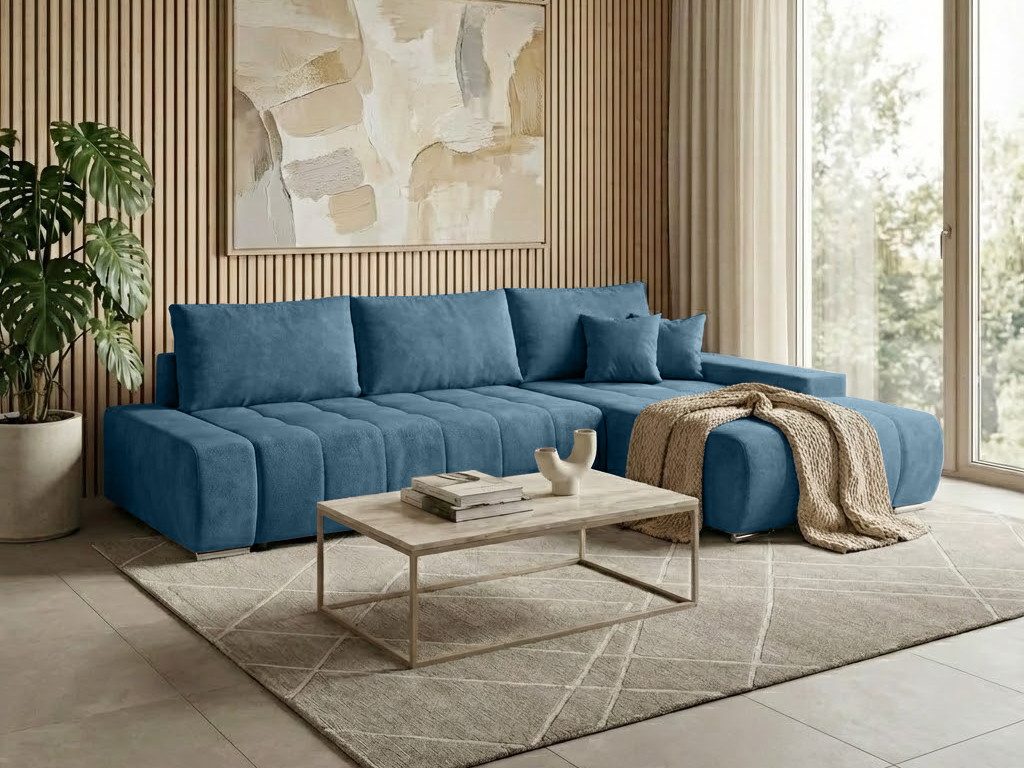Beautysofa Ecksofa Draco L mit Schlaffunktion, in pflegeleichten Stoffen, Bettkasten