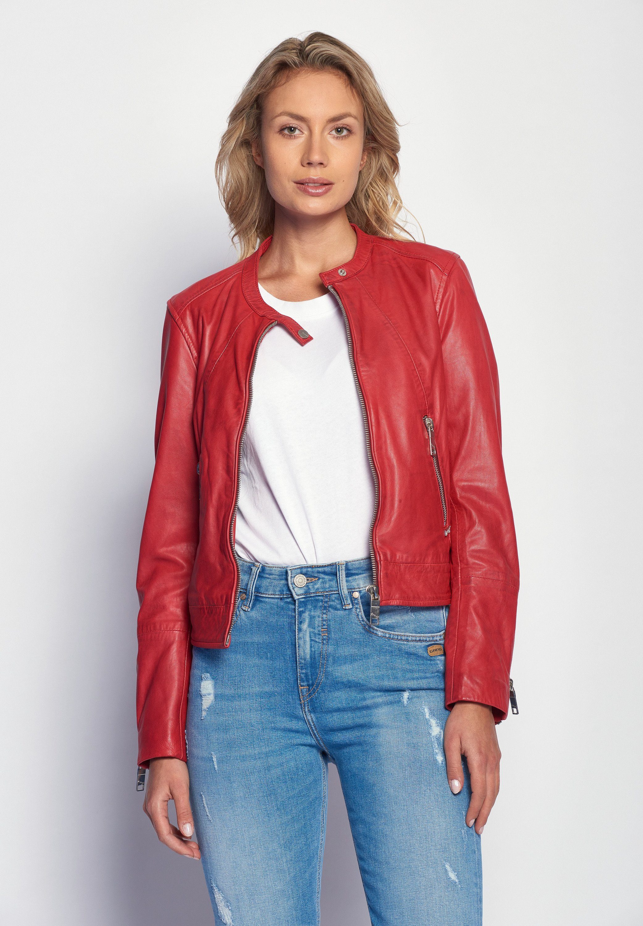 Damen Lederjacke in rot online kaufen | OTTO