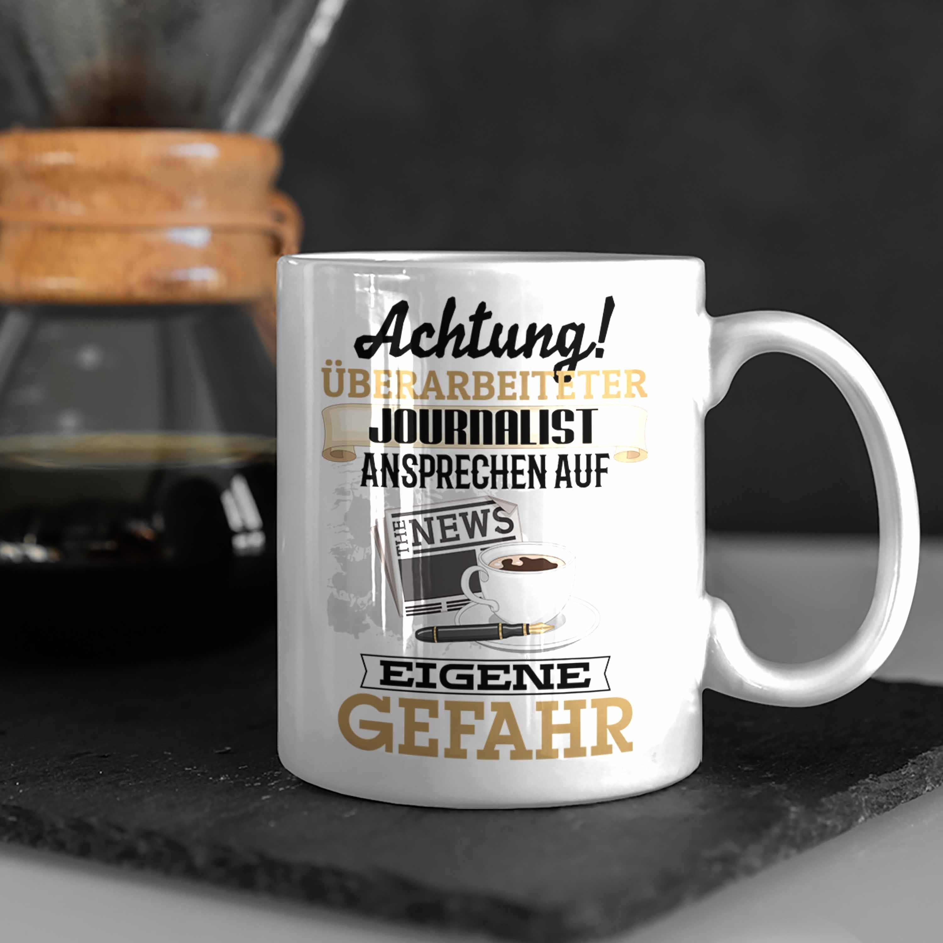 Geschenk Tasse Spruch Journalist Kaffeebecher Tasse Trendation Geschenkidee fü Weiss Lustiger