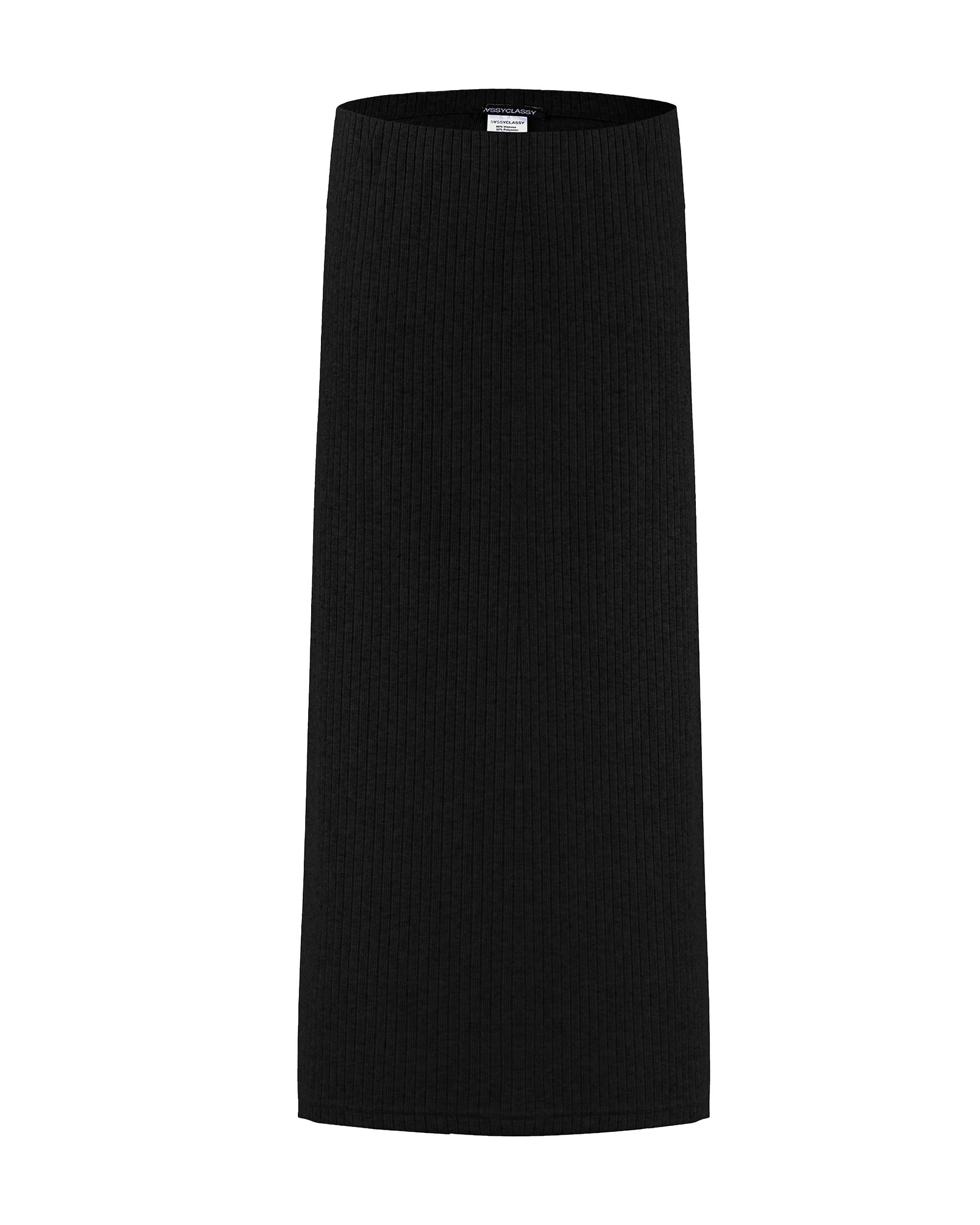 SASSYCLASSY Strickrock Gerippter Midirock Damen mit günstig online kaufen