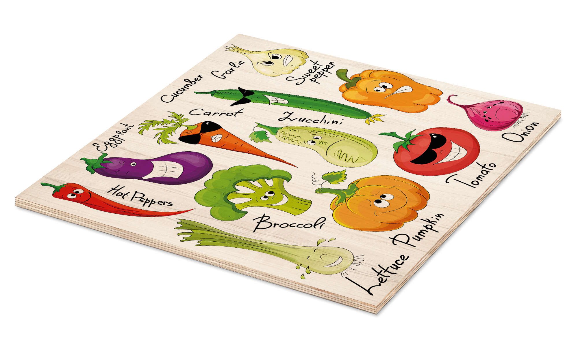 Posterlounge Wandbild Lustiges Gemüse, Kidz Collection, erhältlich als Poster, Leinwandbild, Wandsticker oder Acrylglasbild