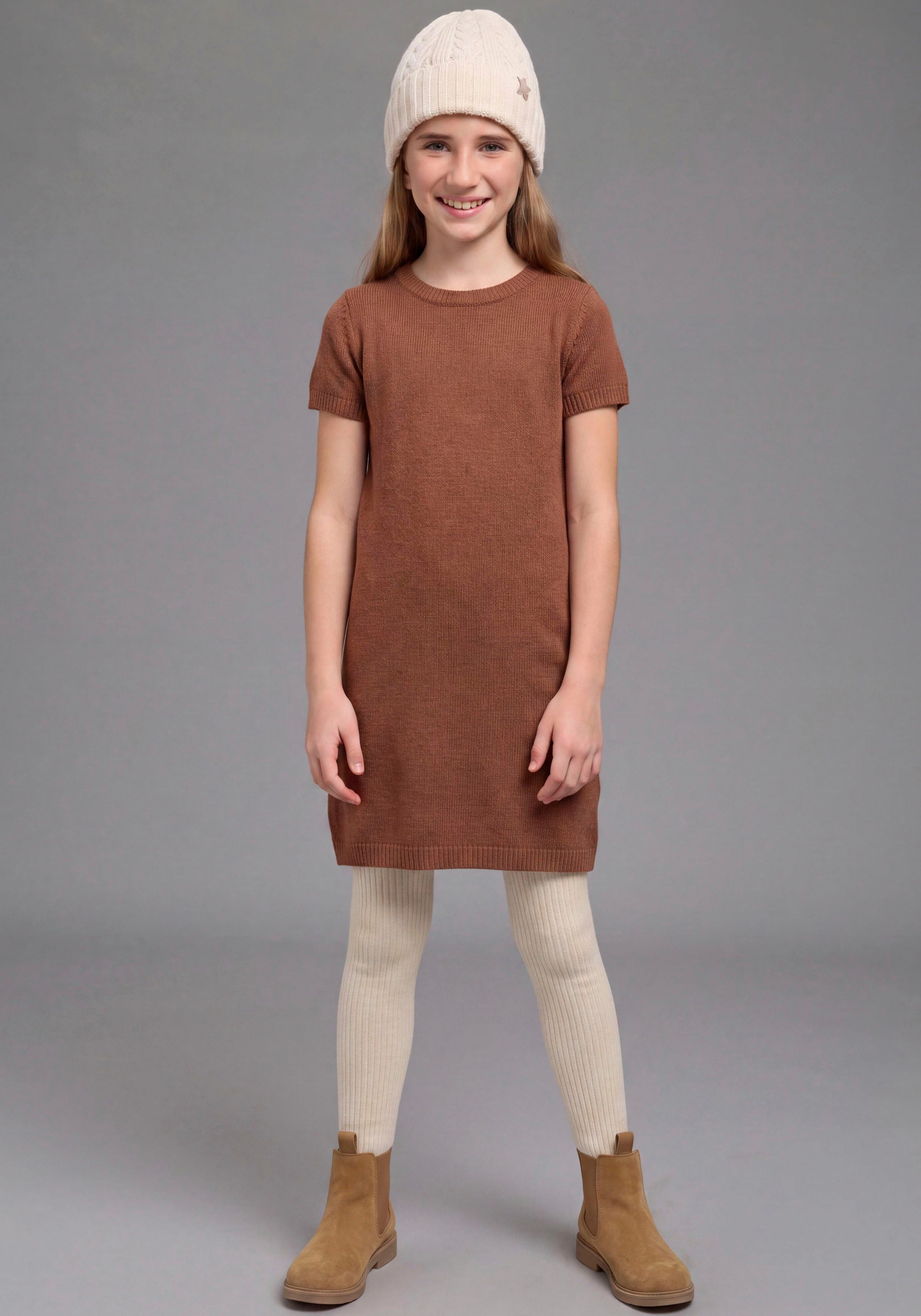 H.I.S Strickkleid Trendiges H.I.S Strickkleid mit kurzen Arm, weich anliegend Kleid aus Feinstrick für Mädchen, für Frühling und Herbst