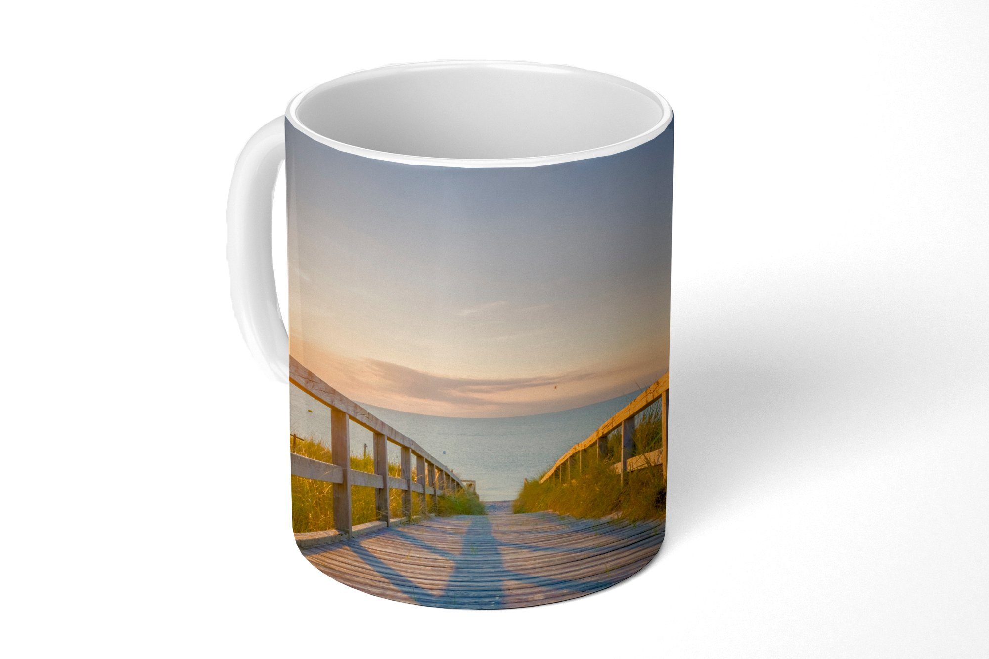 Deutschland MuchoWow Kaffeetassen, in bei Sonnenuntergang, Strand Ruhiger Tasse Geschenk Becher, Keramik, Teetasse, Teetasse,