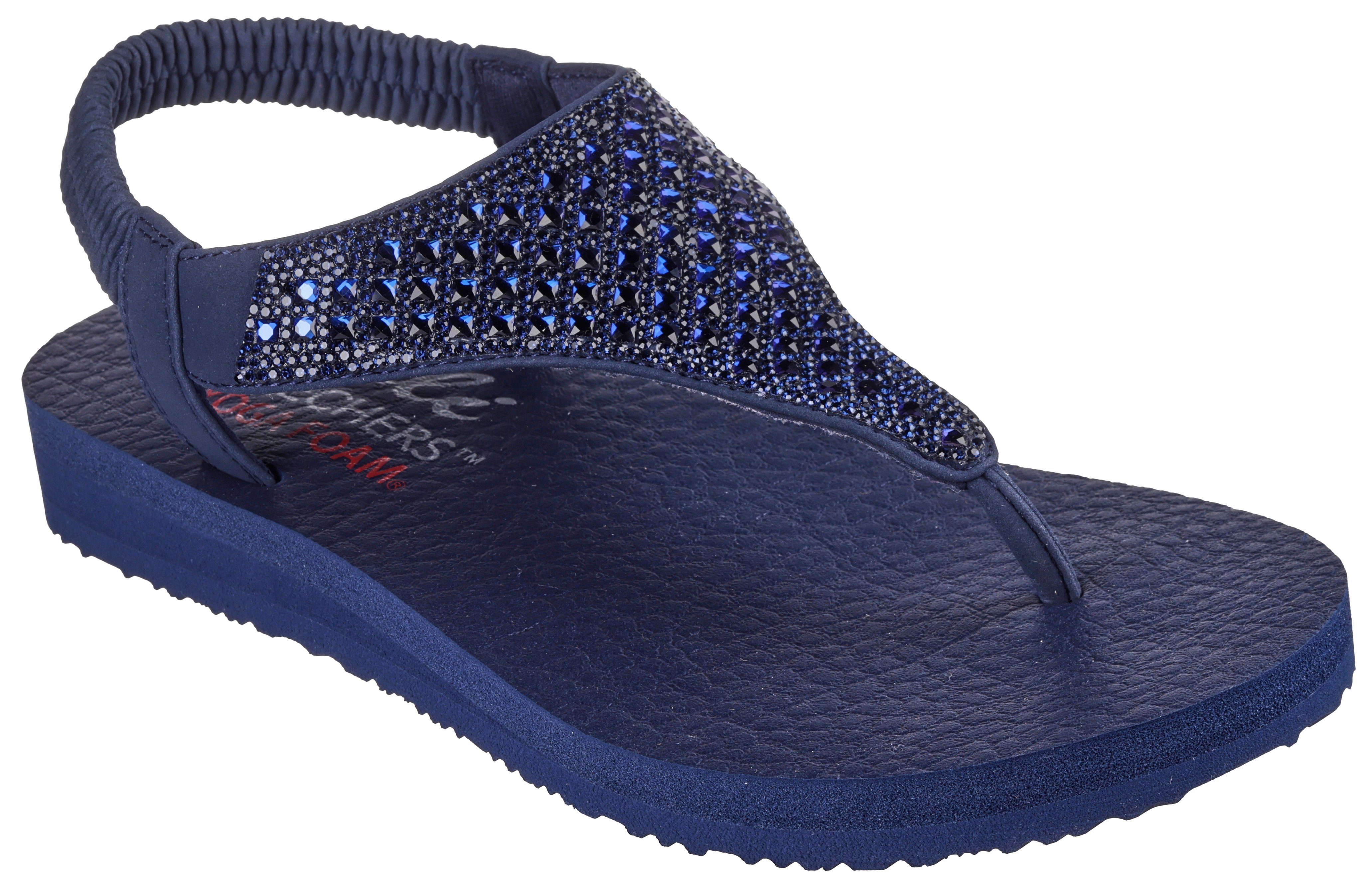 Skechers MEDITATION-ROCKSTAR Sandale, Sommerschuh, Sandalette, Riemchensandale, mit Glitzersteinen