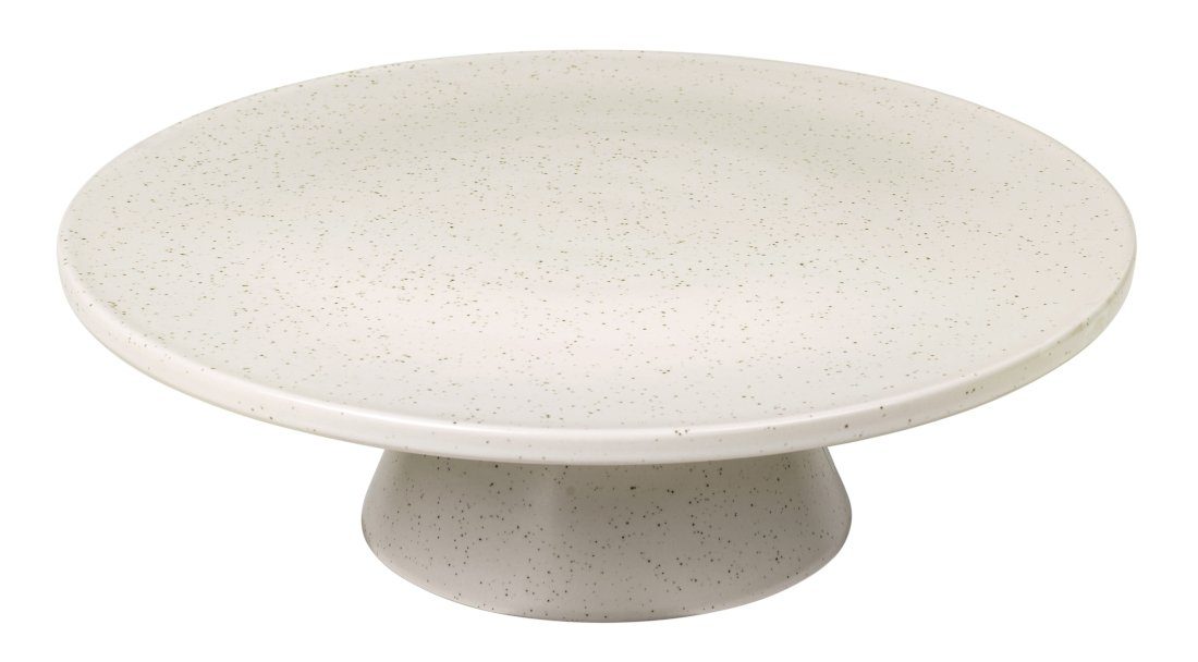 Broste Copenhagen Servierplatte NORDIC VANILLA Kuchenplatte 30 cm, Steingut mit reaktiver Glasur, (Kuchenplatten), Nordic Vanilla Tortenplatte