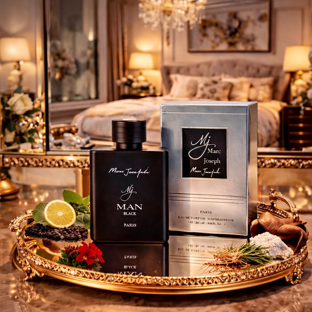 Marc Joseph Paris Eau de Parfum MJ MAN BLACK PARIS 7 STERN Herrenduft, Würzig, Ledrig, Warm, e100 ml, Hergestellt in Paris, Sehr Langanhaltend, Verführerisch