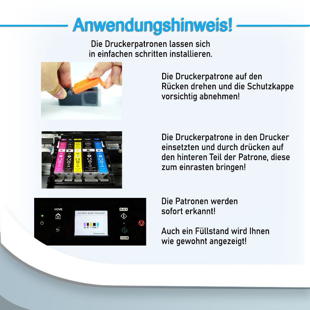 Druckerparadies 56er Pack Druckerpatronen 530 531 XL kompatibel mit Canon TS8750 Tintenpatrone (56-tlg)