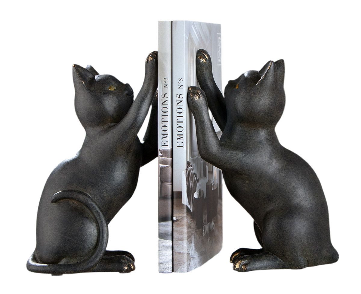 GILDE Buchstütze Buchstützen Katze Gatto schwarz – Stilvolle Deko für Büche günstig online kaufen