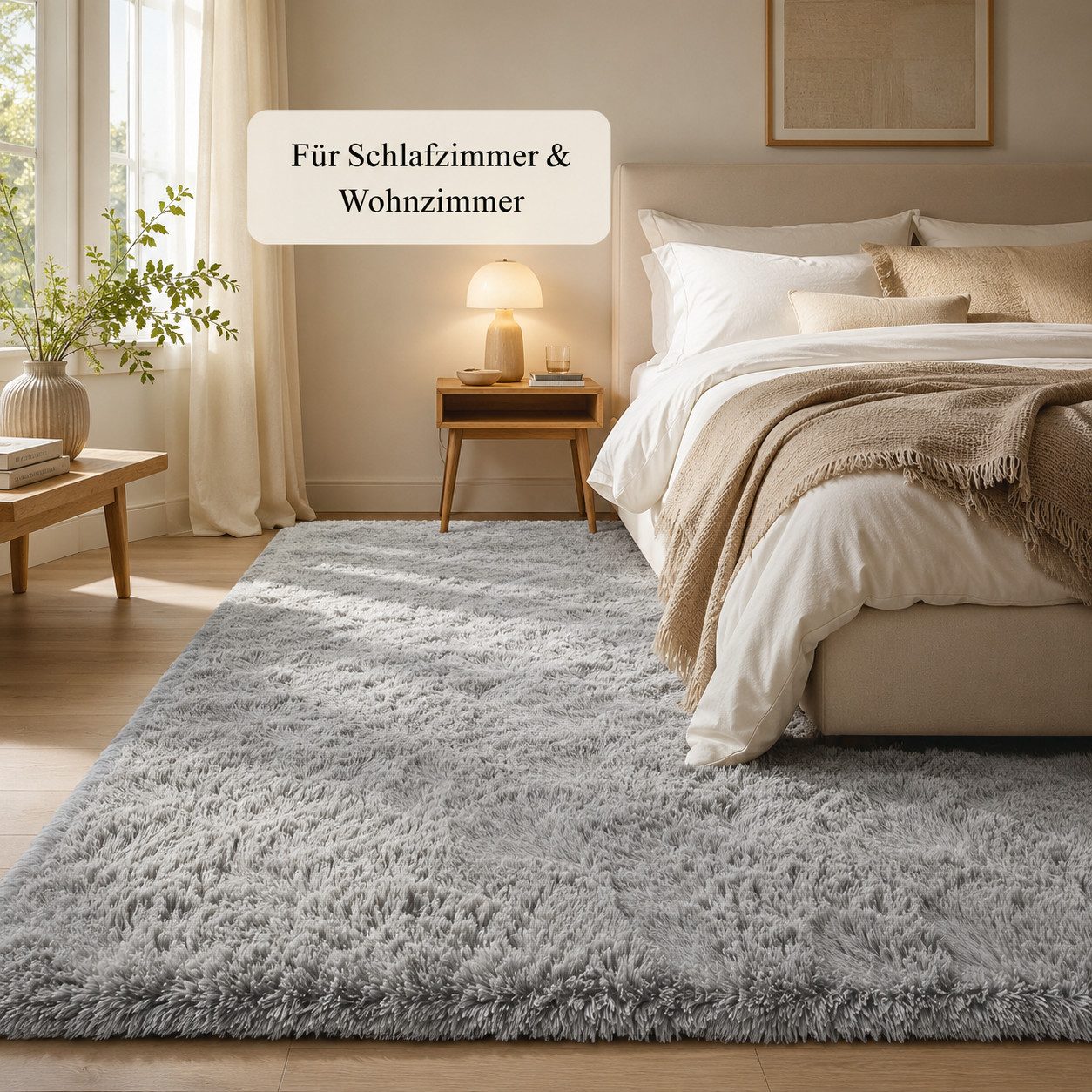 Lochas Hochflor-Teppich Hochflor-Teppich weich & kuschelig für Wohnzimmer und Schlafzimmer – Bild 3 von 5