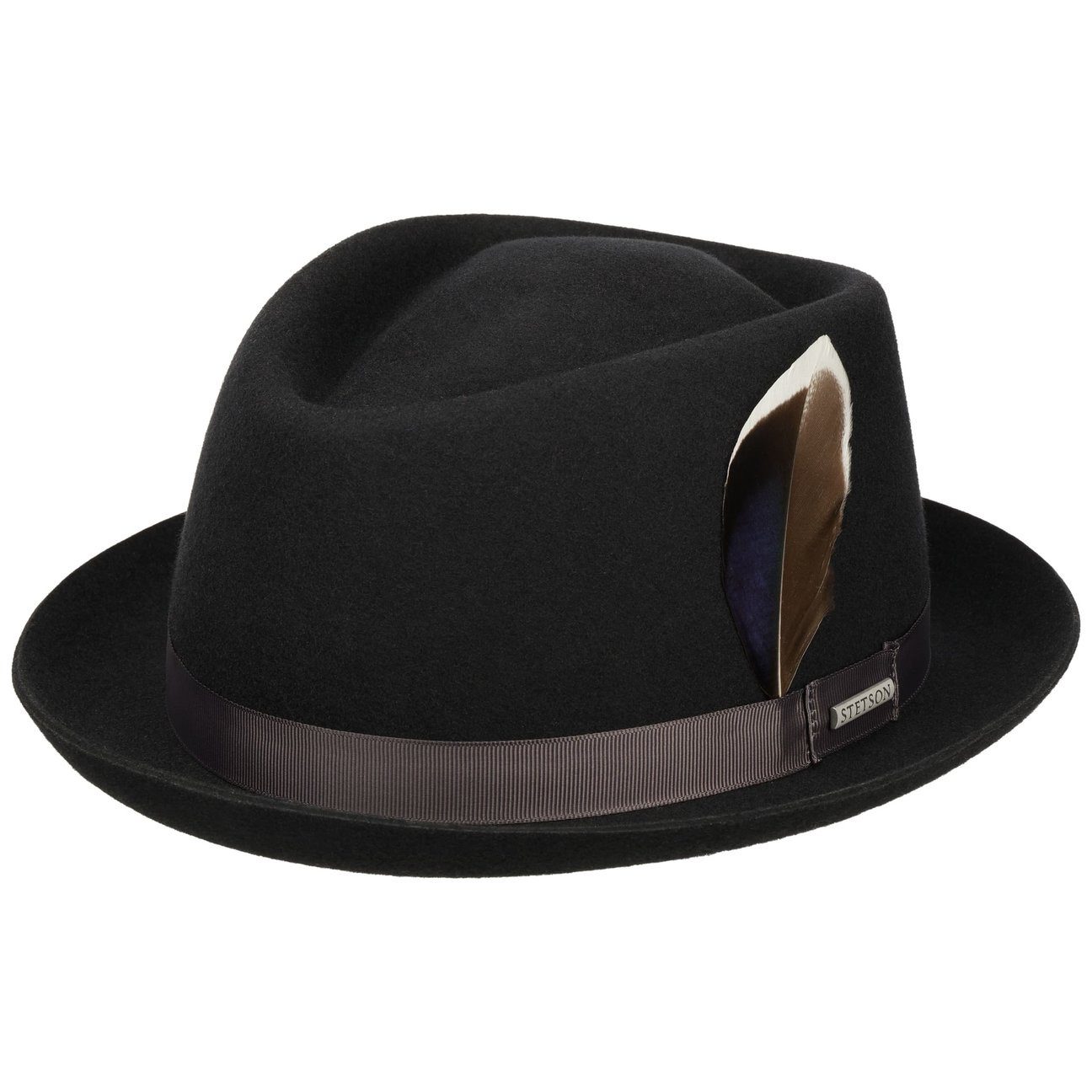 Stetson Fedora (1-St) Wollfilzhut mit Ripsband