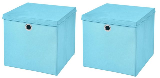 StickandShine Faltbox “2 Stück Faltboxen 28 x 28 x 28 cm faltbar mit Deckel Aufbewahrungsbox in verschiedenen Farben (2er SET 28x28x28) 28cm”