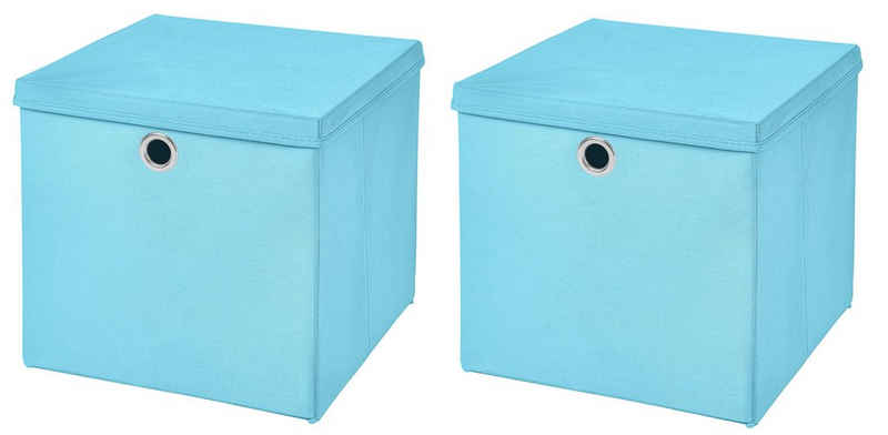 StickandShine Faltbox »2 Stück Faltboxen 28 x 28 x 28 cm faltbar mit Deckel Aufbewahrungsbox in verschiedenen Farben (2er SET 28x28x28) 28cm«