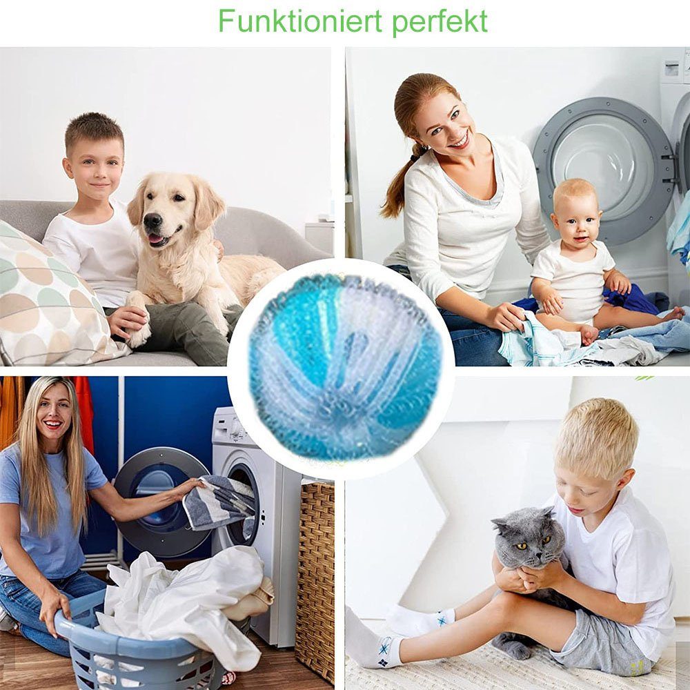 , Tierhaarentferner Himmelblau-Weiß 16 Waschmaschine Stücke Wäschekugel Tierhaarentferner NUODWELL