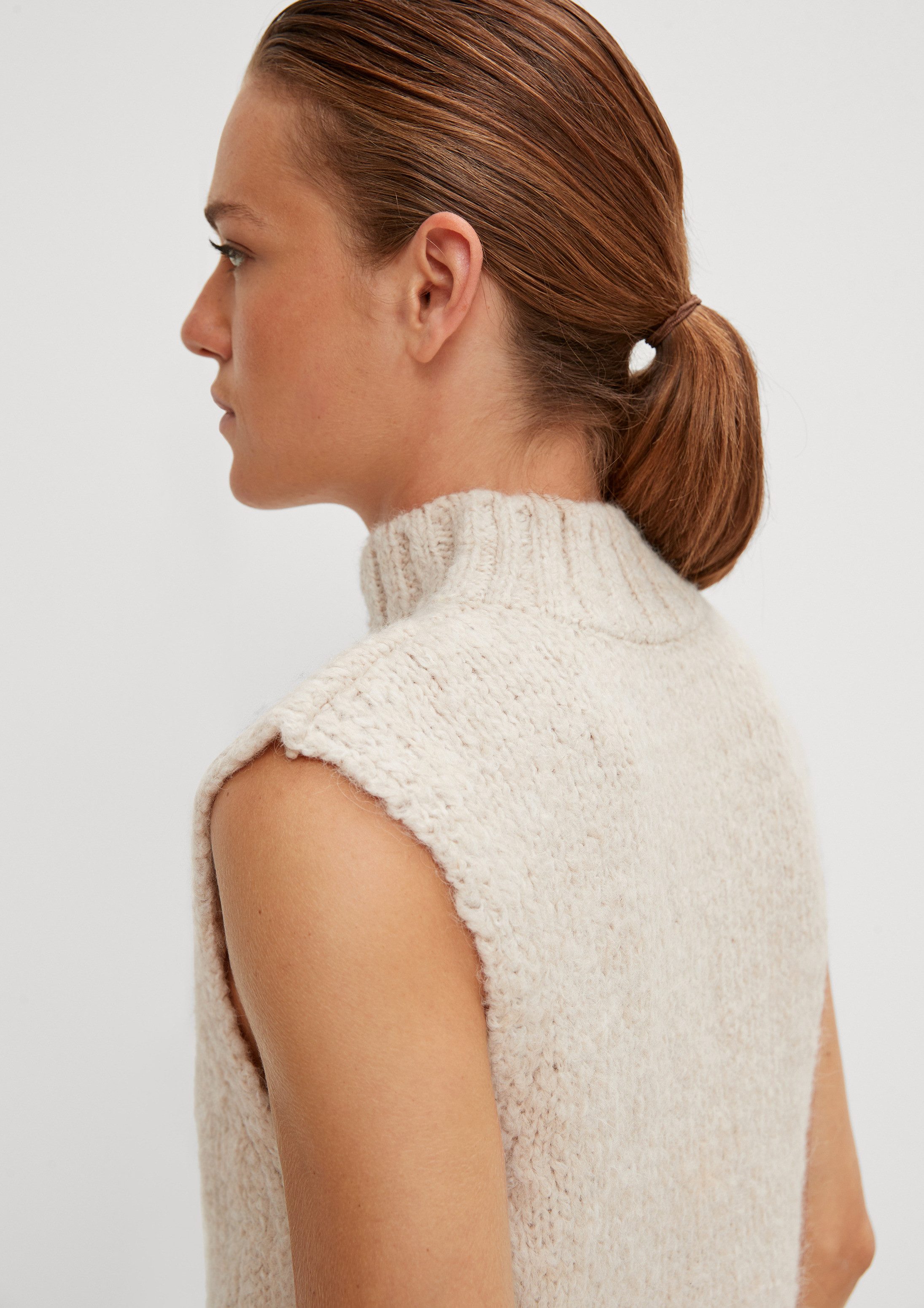 comma Rundhalspullover Strickpullunder Strickpullunder aus Alpakamix