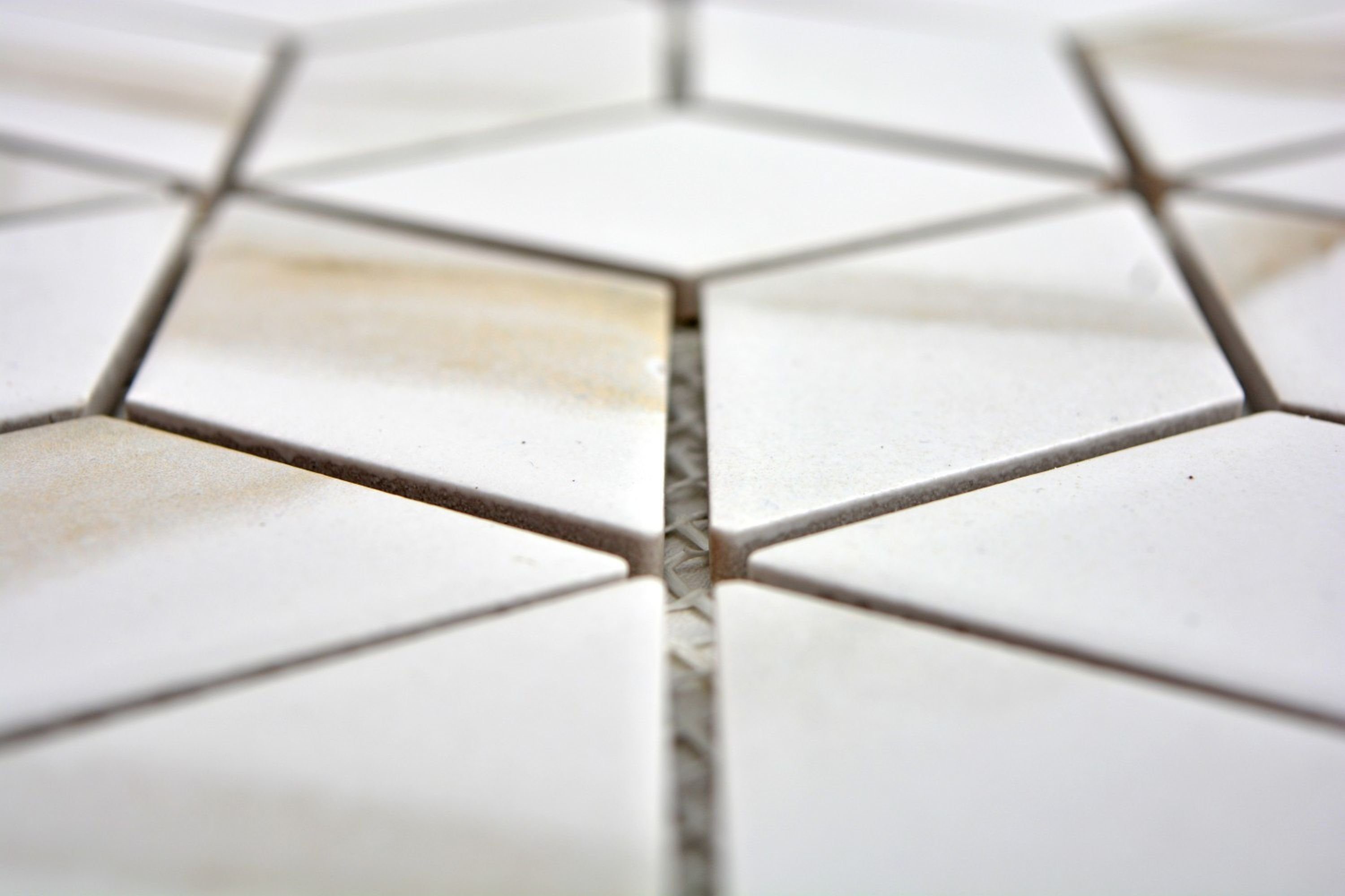 Mosani Mosaikfliesen matt Matten Keramikmosaik / 10 weiß Mosaikfliesen Diamant
