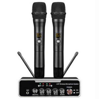 GelldG Mikrofon Funkmikrofon Set wireless Mikrofon 2 Kanal Karaoke Mikrofon