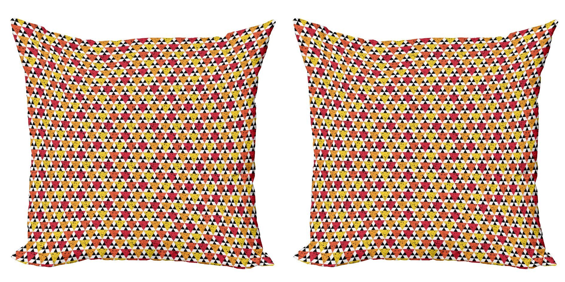 Abakuhaus Doppelseitiger (2 Stück), Geometrisch Accent Grunge Kissenbezüge Spritzer Triangles Digitaldruck, Modern