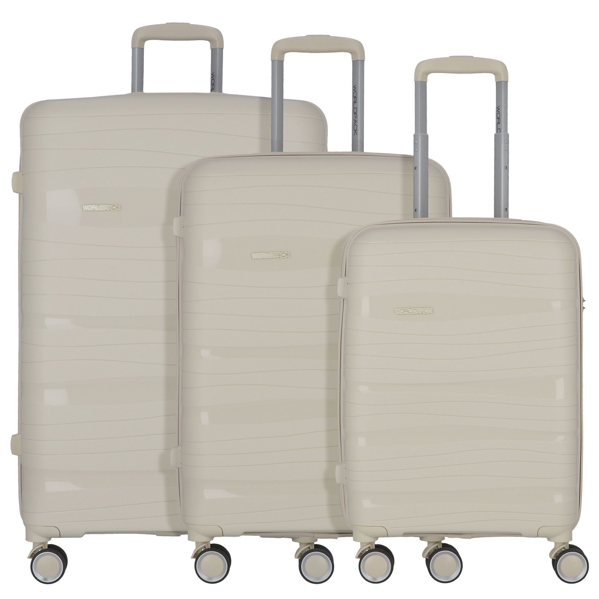 WORLDPACK Trolleyset Miami, 4 Rollen, (3-teilig, 3 tlg), Polypropylen