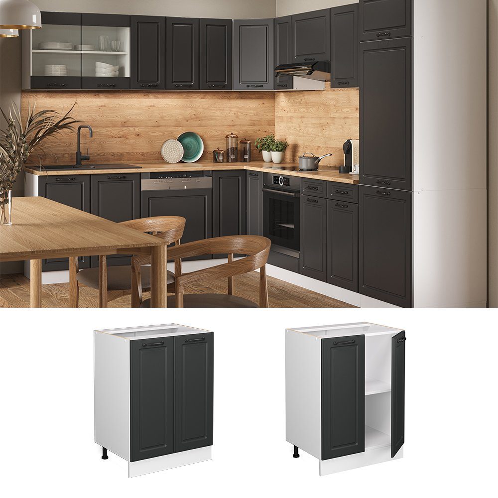Vicco Unterschrank R-Line, Anthrazit Landhaus/Weiß, 60 cm ohne Arbeitsplatte (1-St)