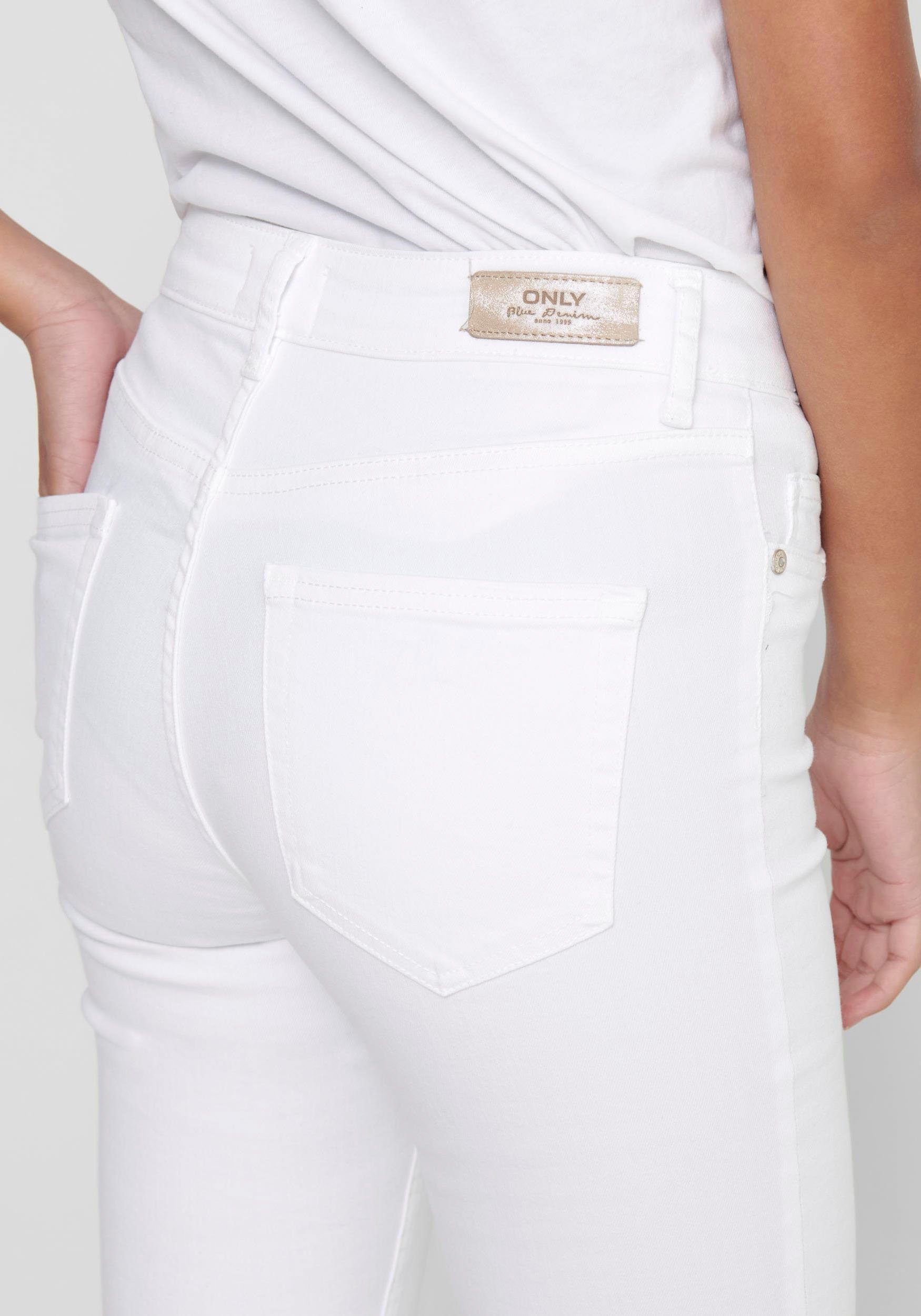 ONLY Ankle-Jeans ONLBLUSH – Ausgefranster Saum für lässigen Jeans-Look skinny fit, Denim/Jeans, Baumwollmischung, ausgefranst, unifarben