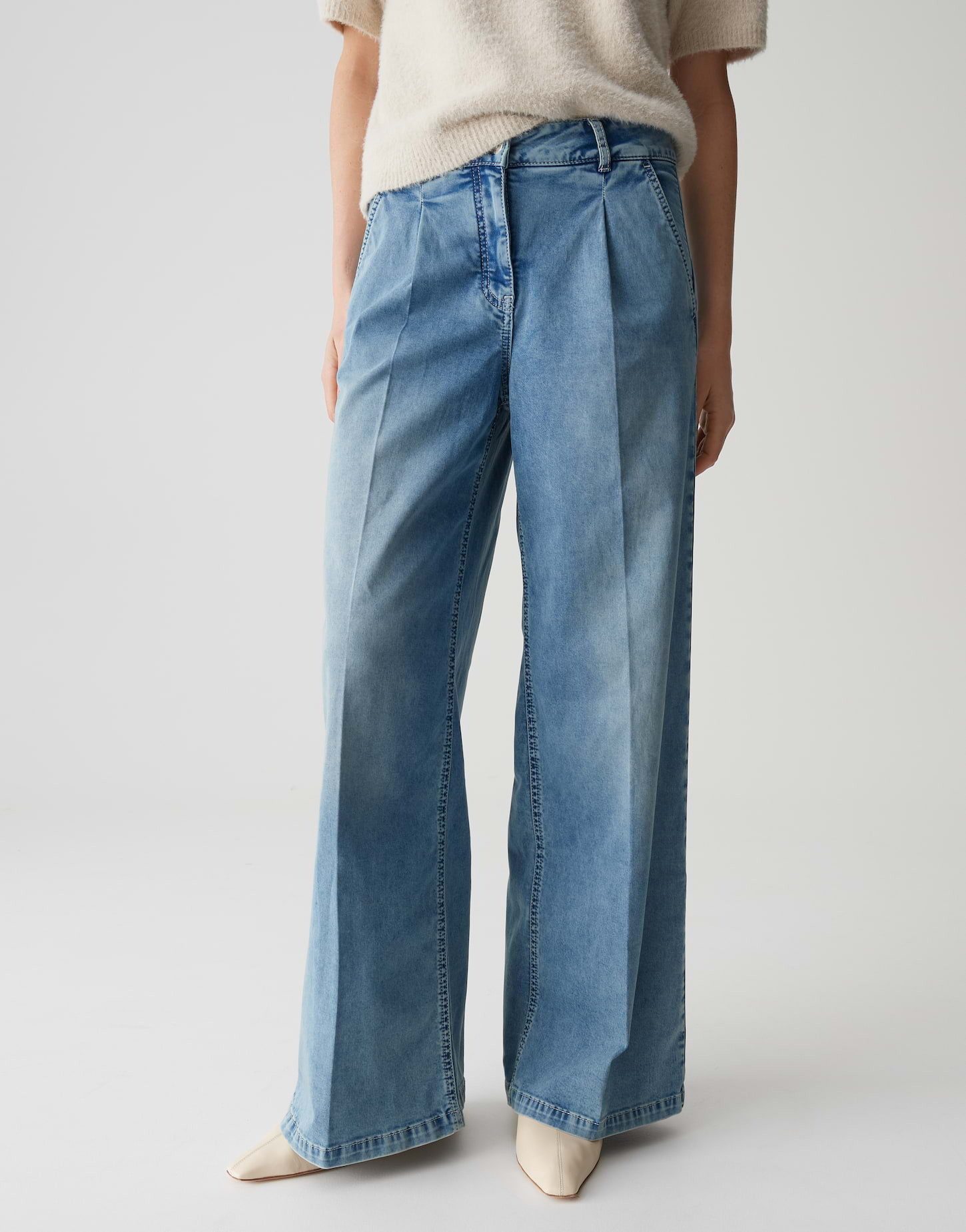 OPUS PANTS Weite Jeans MOIRA MELODY aus Dry Indigo® Mid Rise Wide Leg, Long günstig online kaufen