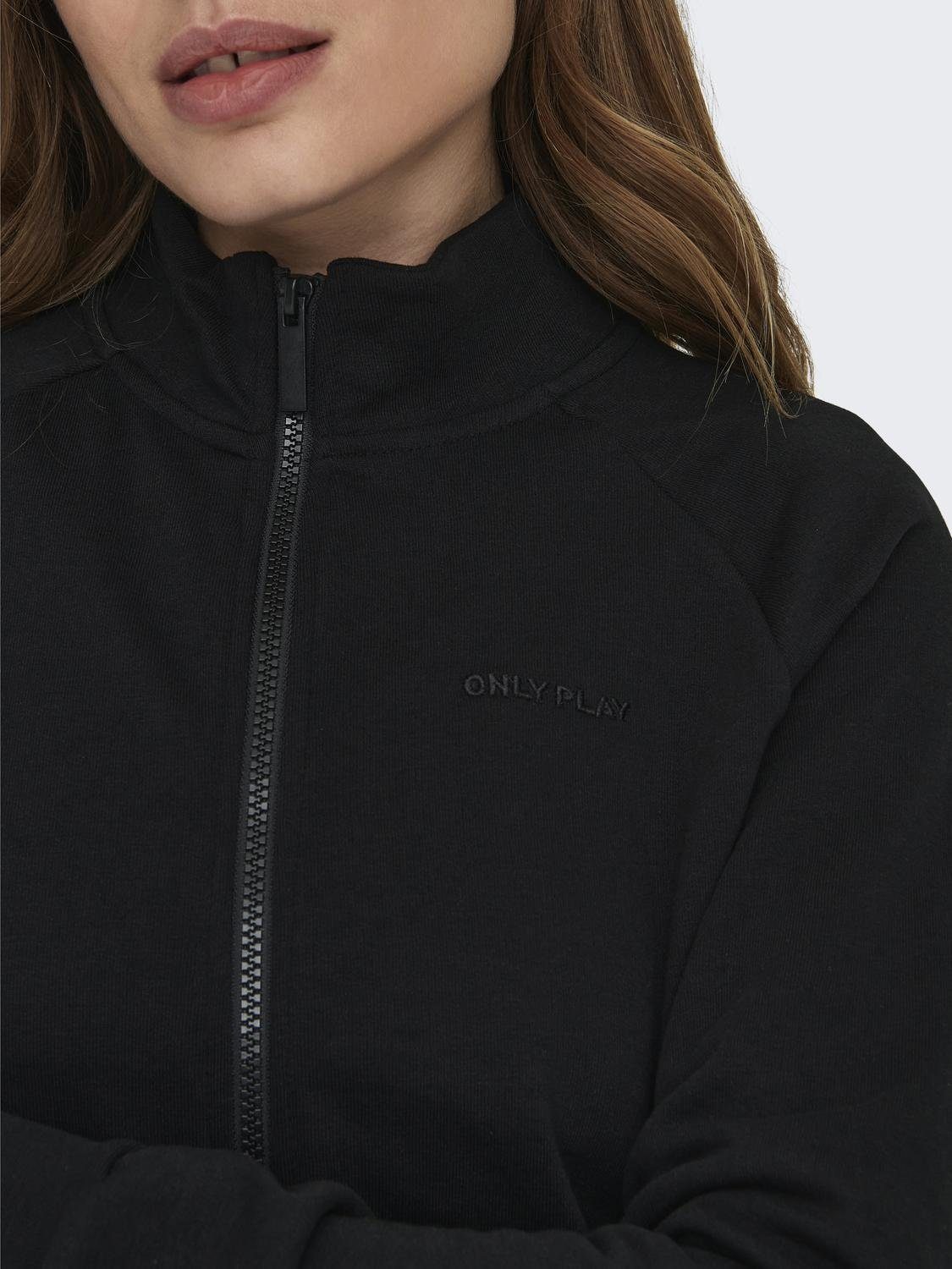 ONLY Play Sweatjacke ONPMELINA LS HN ZIP SWT NOOS aus Baumwolle und Polyester, normale Passform, mit Stehkragen, Langarm