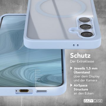 EAZY CASE Handyhülle Transparente Hülle mit MagSafe Galaxy S24 Plus 6,7 Zoll, Softcase, Schutzhülle mit Displayschutz, stoßfest, kratzfest, Hellblau