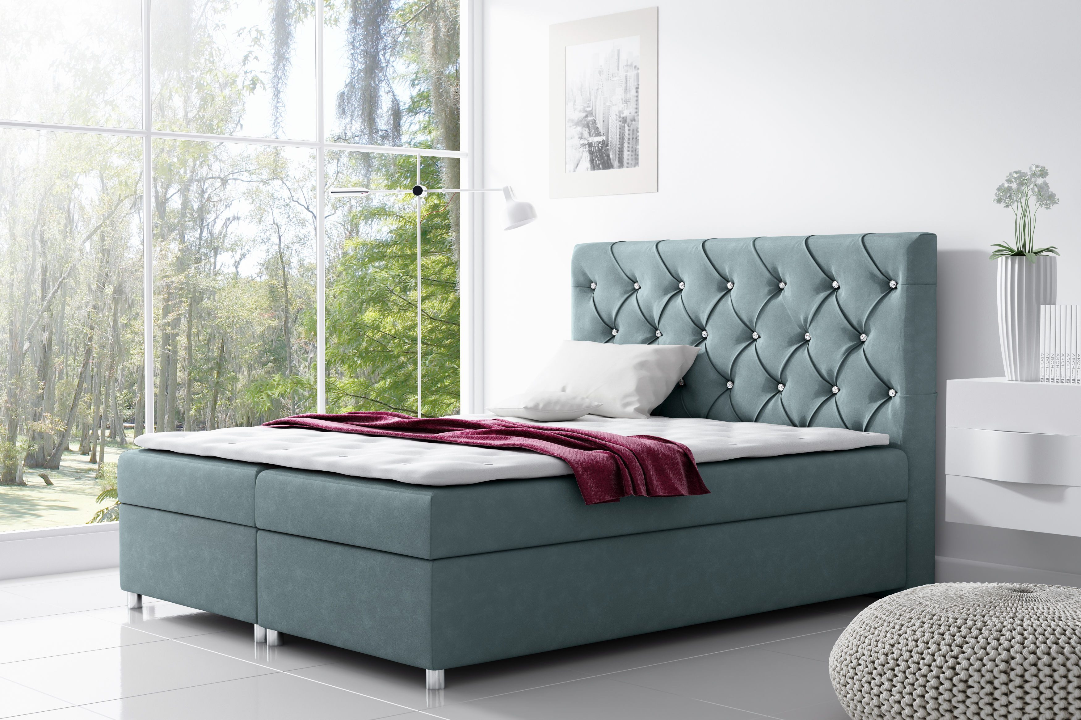 Schlaffabrik Boxspringbett ROMA (Primo 8813), inkl. Matratze, Topper, Stauraum