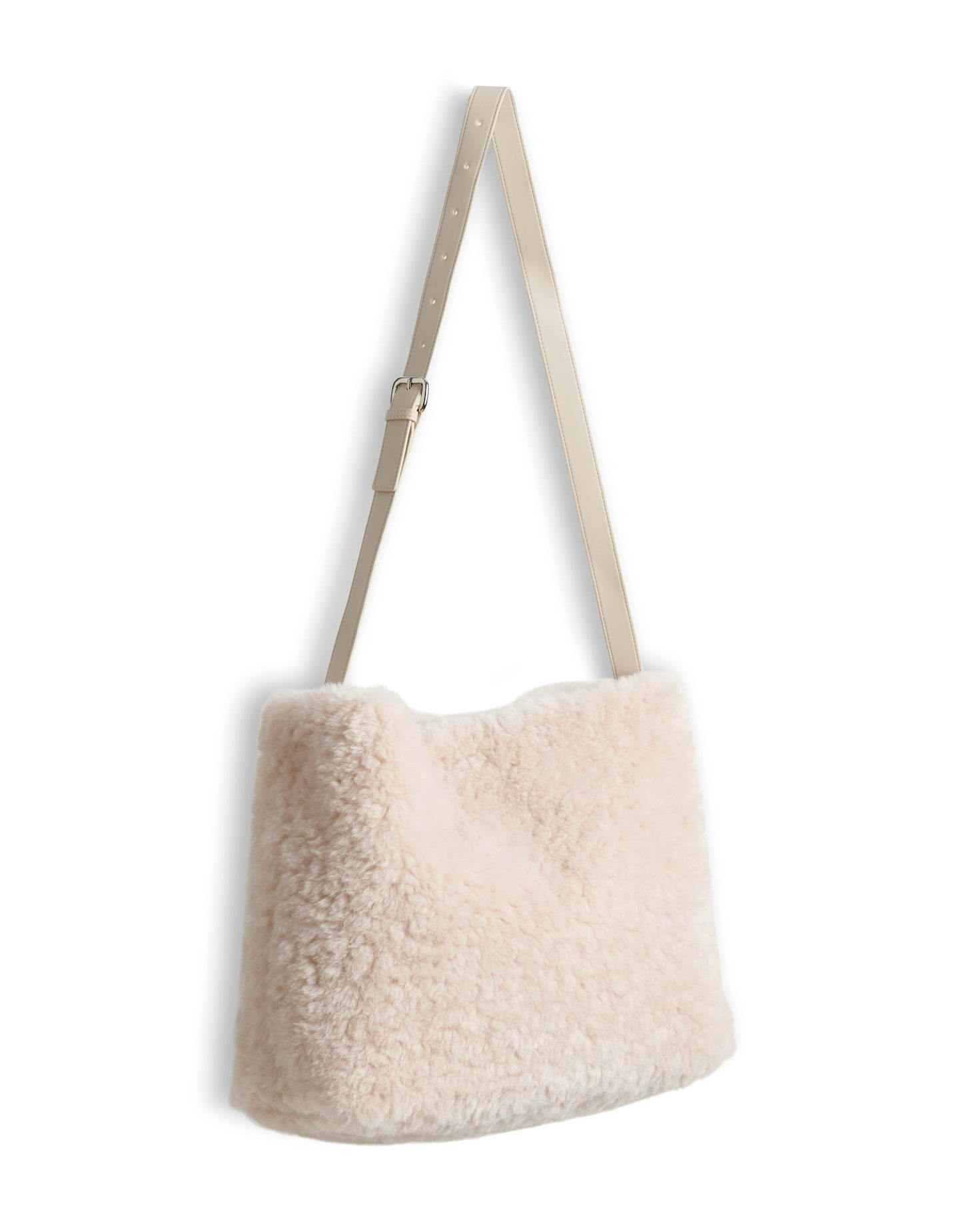 OPUS Umhängetasche Aplushy bag aus Teddyfell, Flauschige Umhängetasche aus Teddyfell mit Kordelverschluss