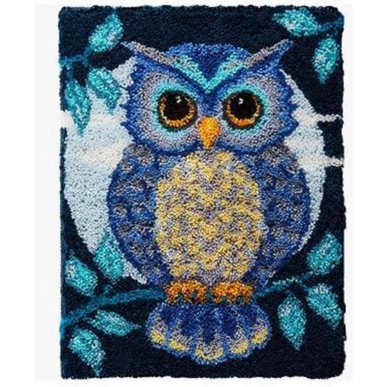 LuxusKollektion Kreativset Knüpfhaken Teppich Set Blaue Eule