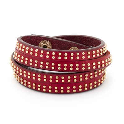 Pippa & Jean Lederarmband rot, mit Leder