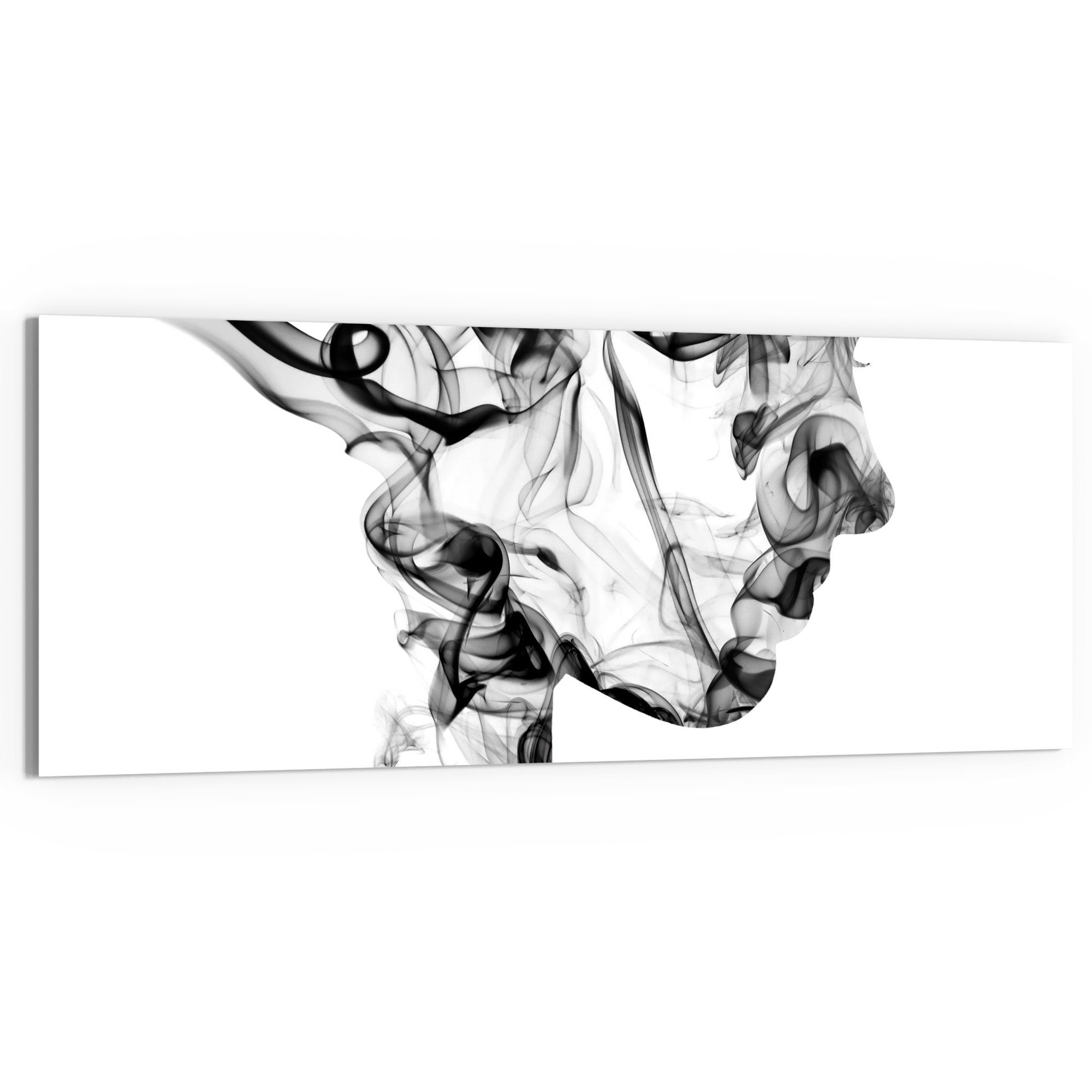Glasbild 'Frauenkopf aus Rauch'