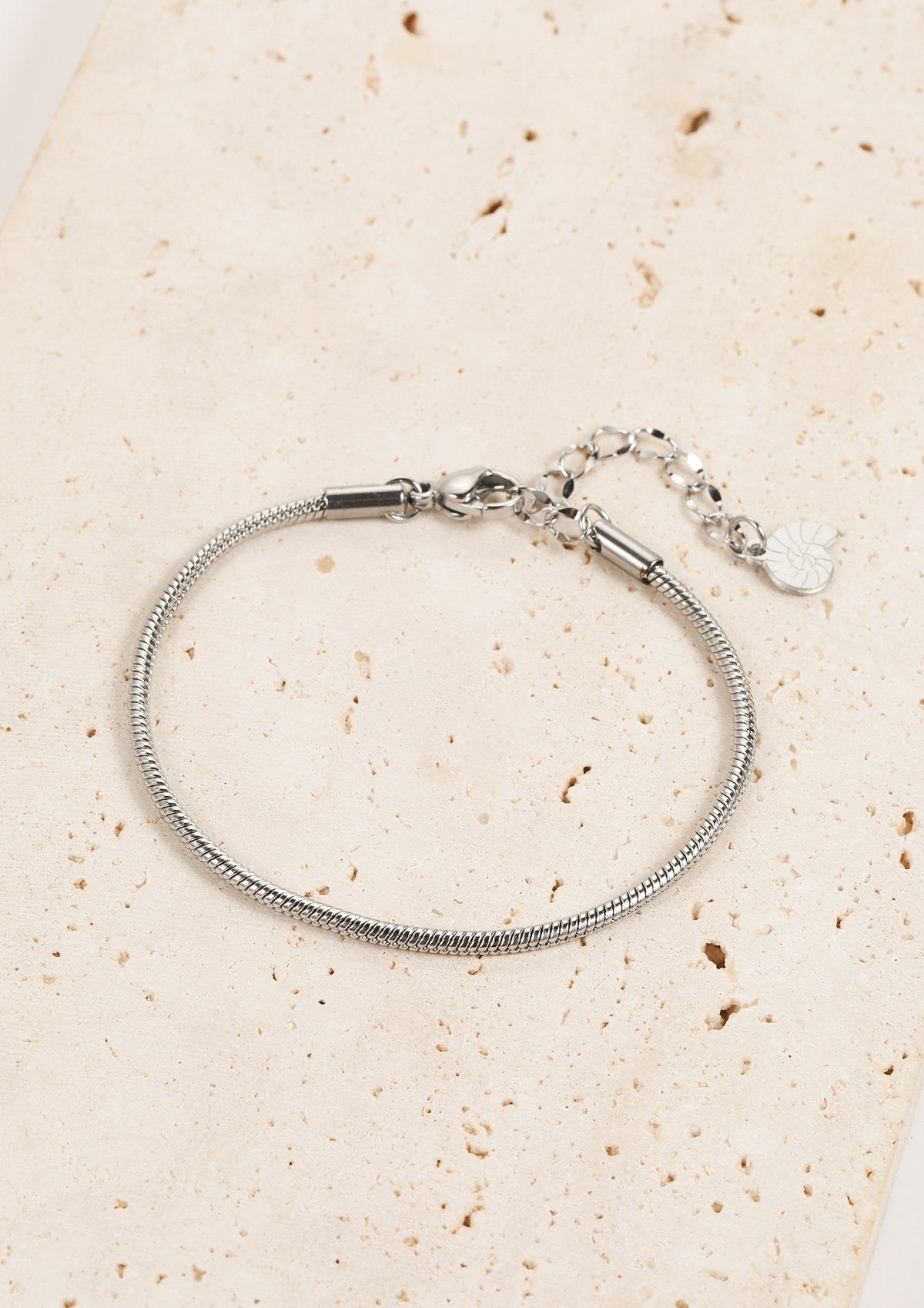 Hey Happiness Gliederarmband Set Edelstahl Strukturiertes Duo, für Damen, 2er Layer Set Glieder und Schlangen Armbänder, wasserfest