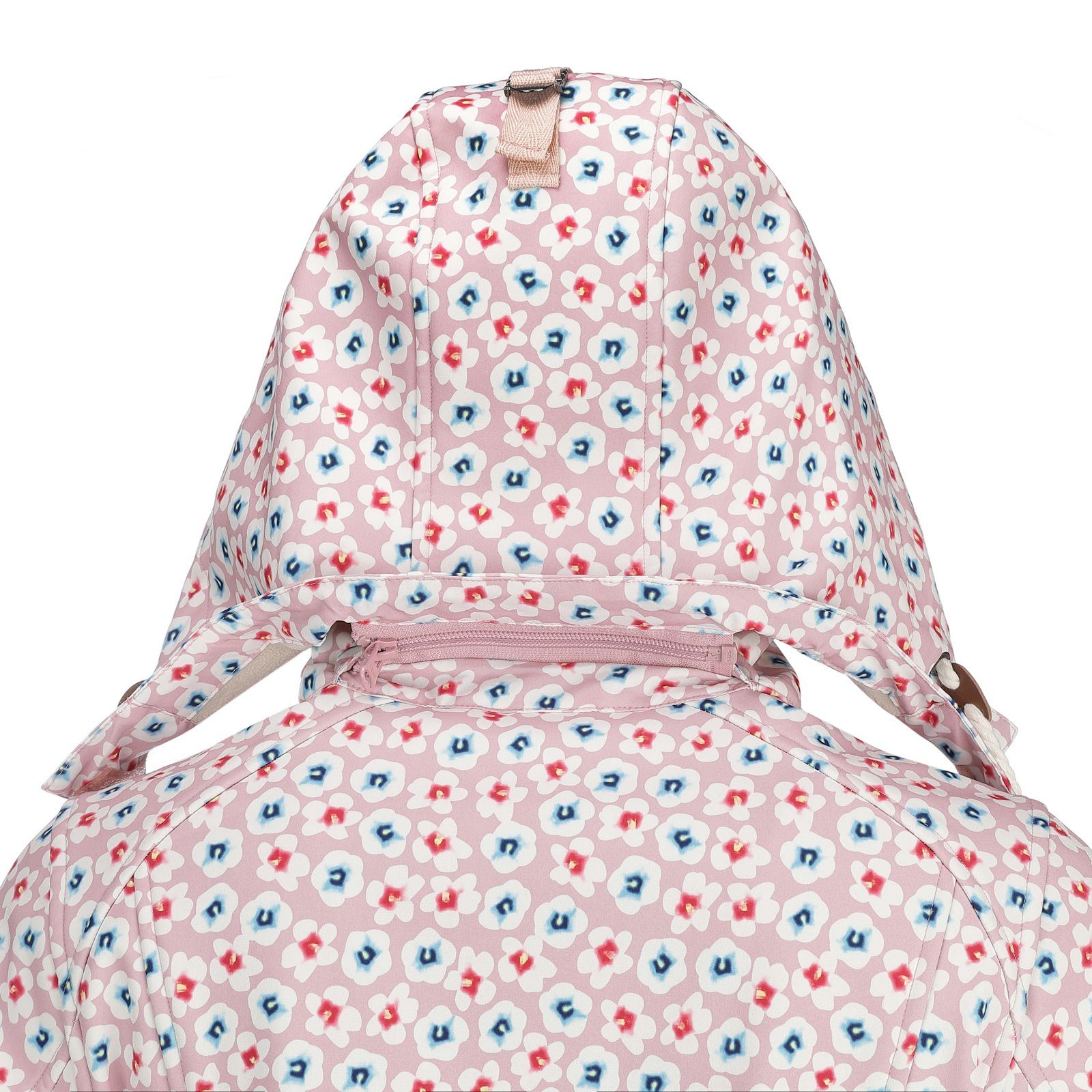 Dry Fashion Softshelljacke Damen Blumen-Print atmungsaktiv alt-rosa Fleece-Futter Kapuze Jacke Wismar